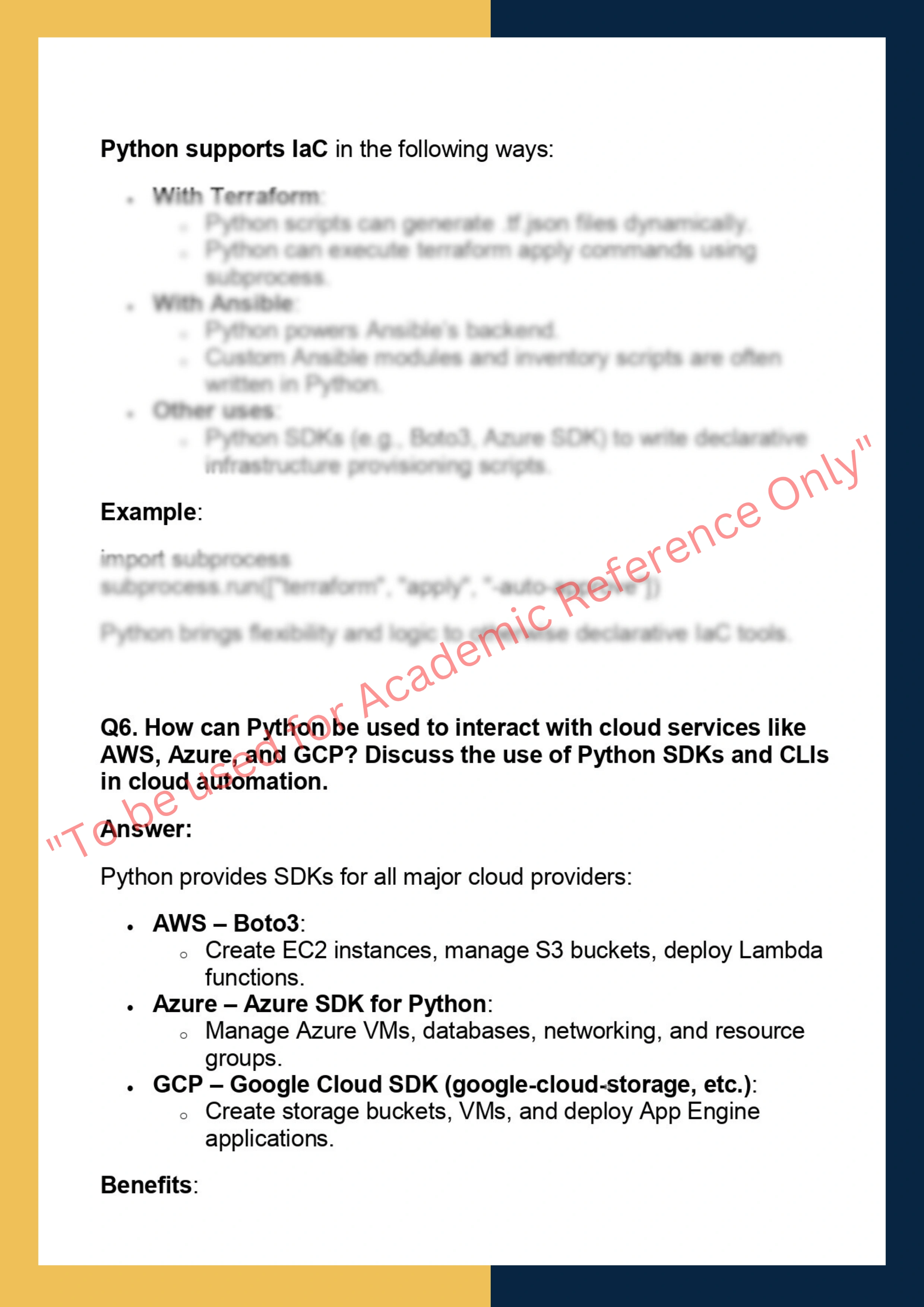 CLDP699 – Python for Cloud Deployment and  DevOps 3