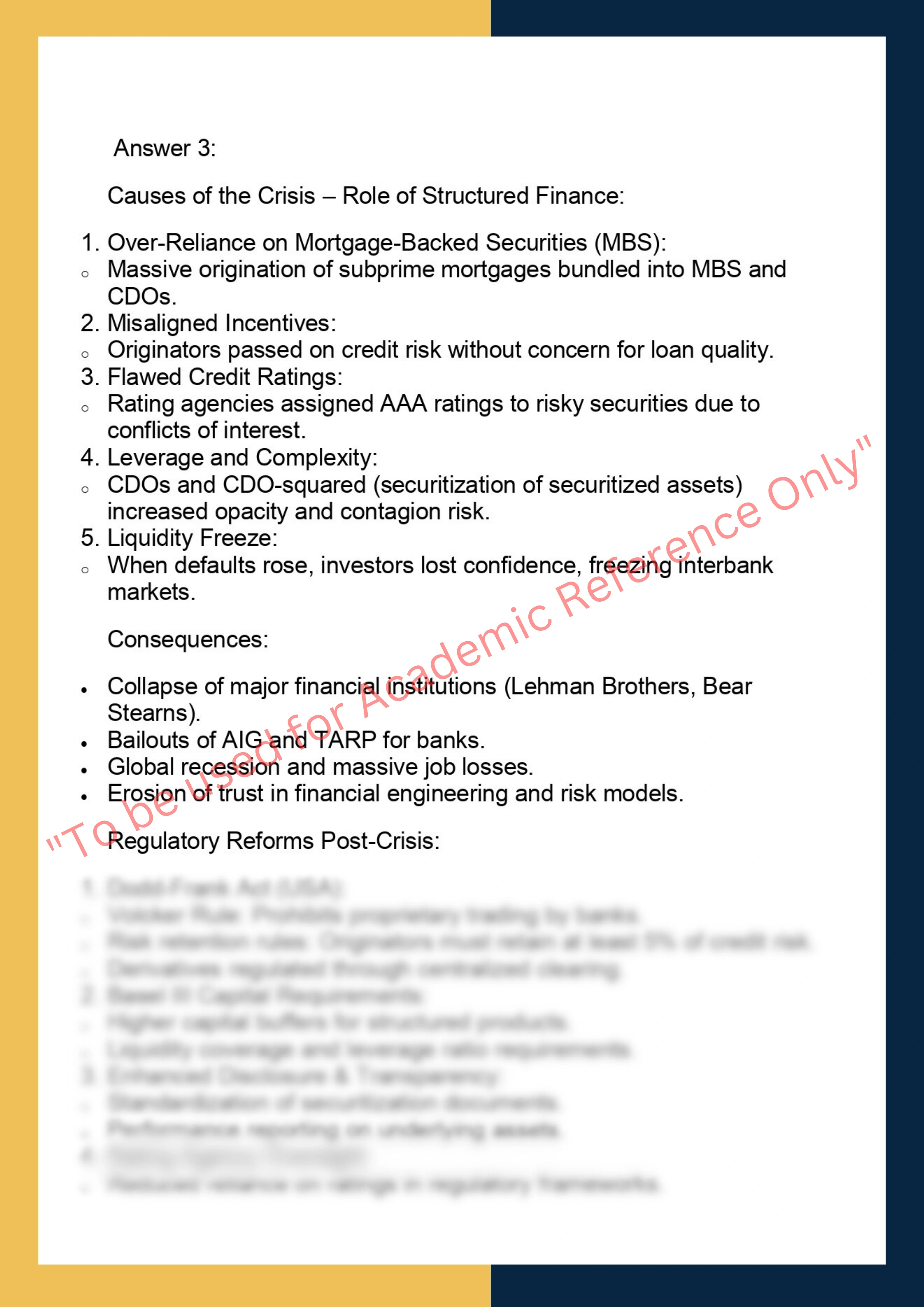 FINC6030 –  Structured Finance and  Securitization 3