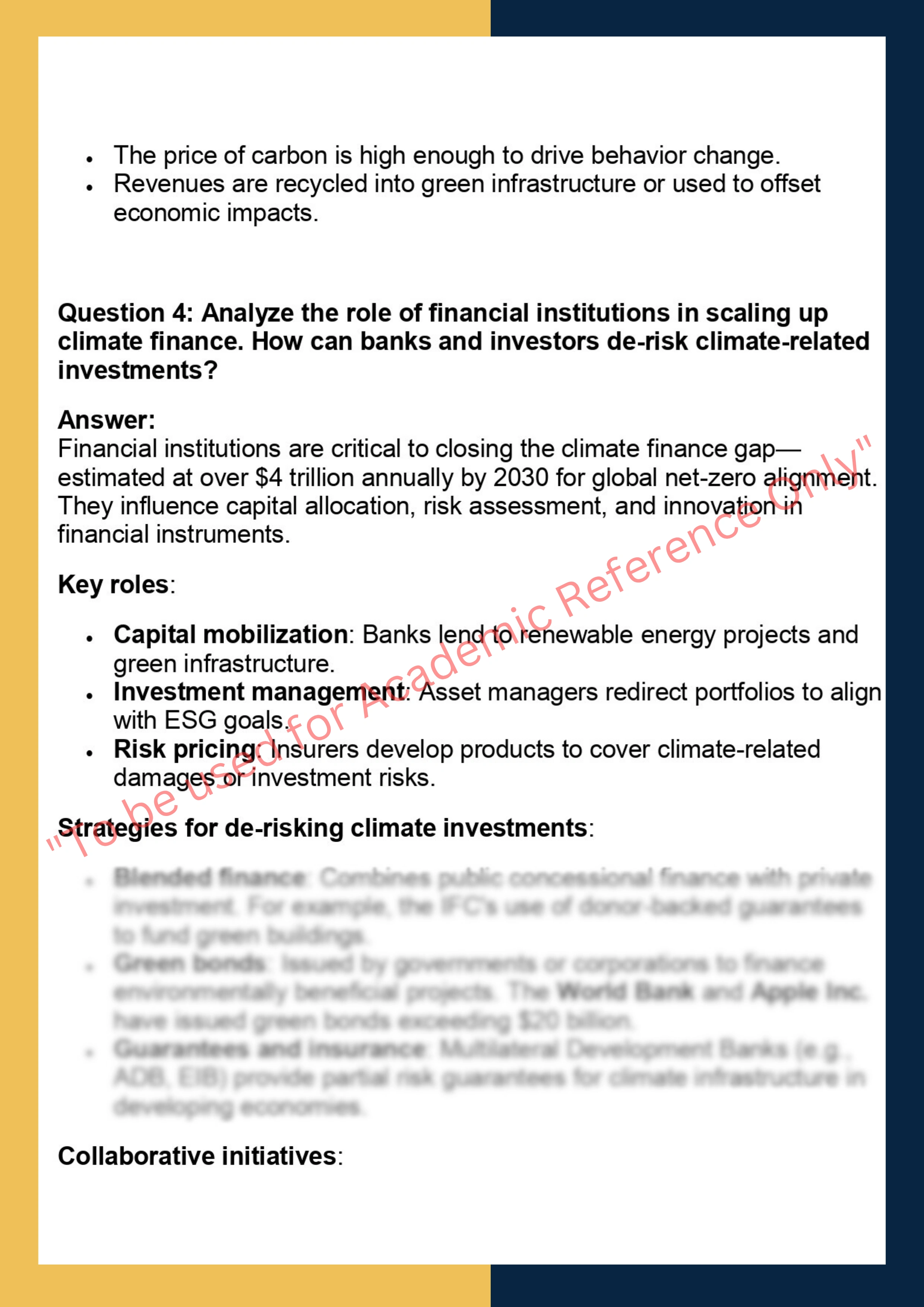 FINC6036 – Climate Finance and Carbon Markets 3