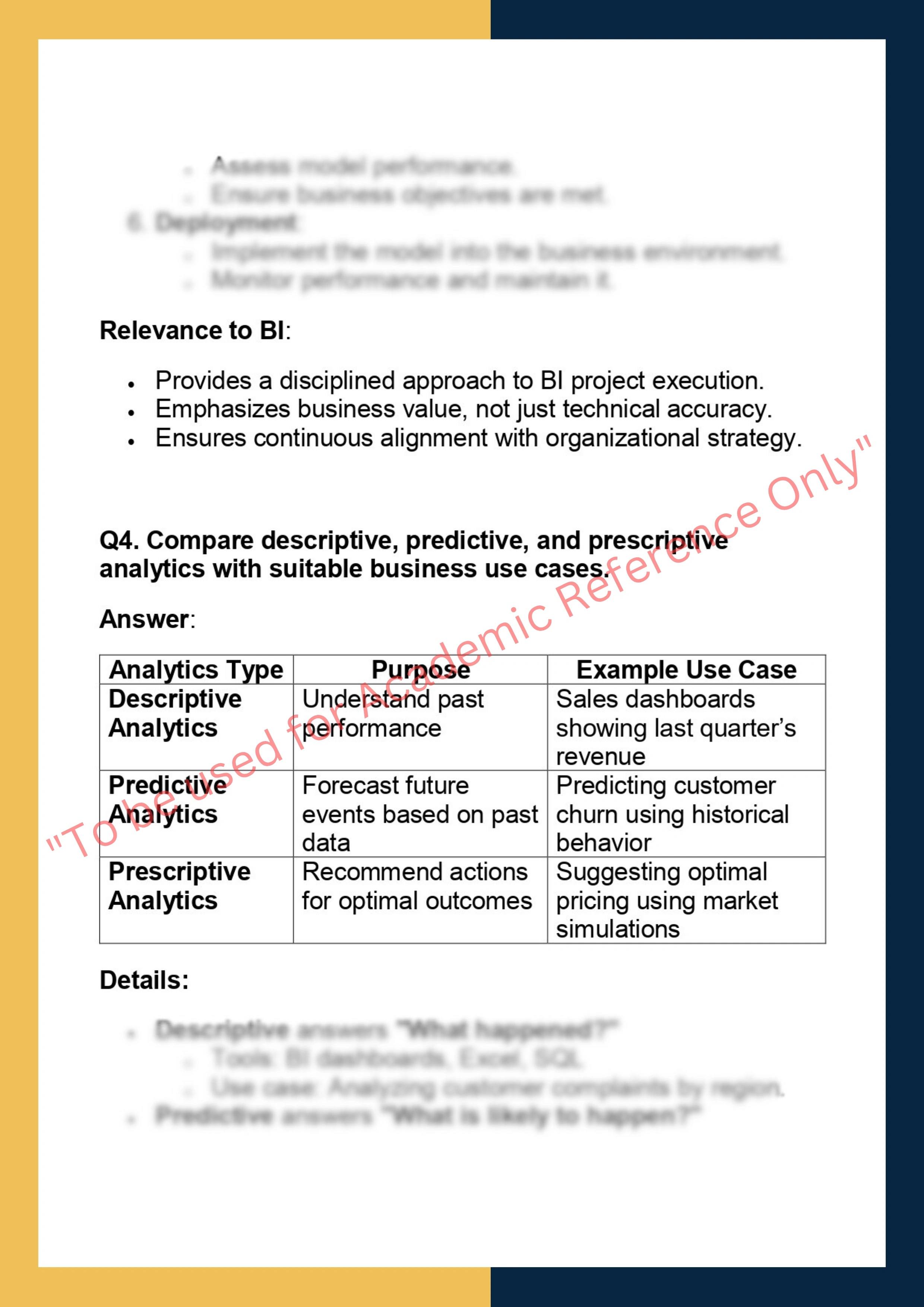 DS5009 – Data Science for Business  Intelligence 3