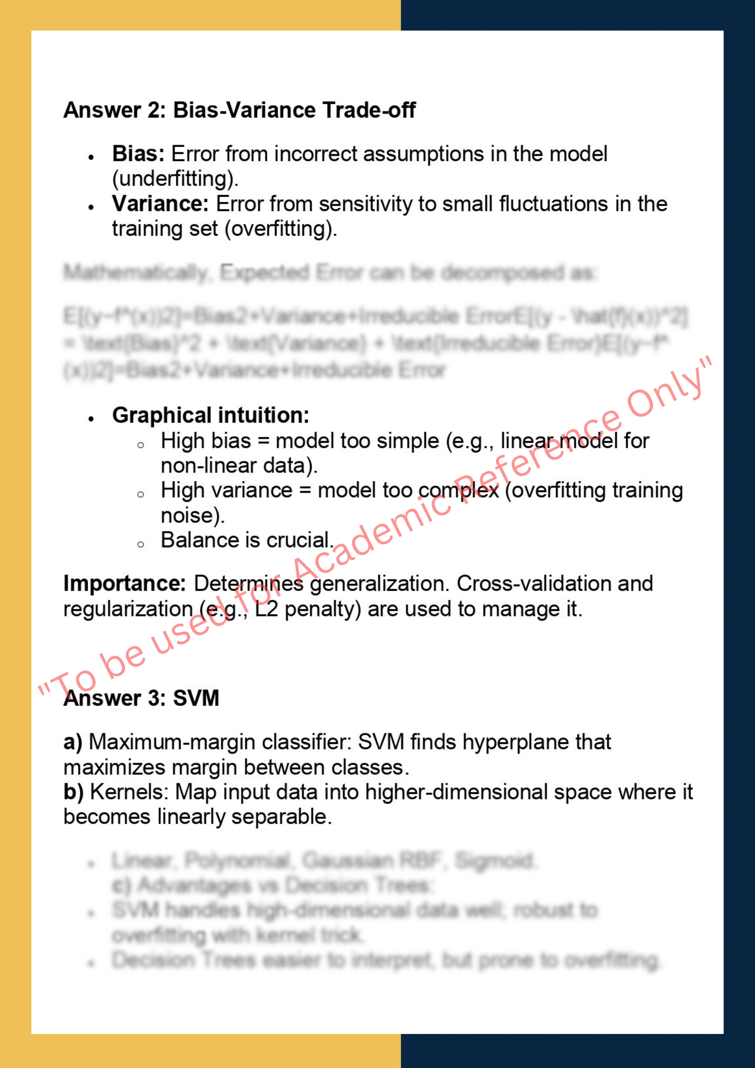 Machine Learning and Data  Mining 3
