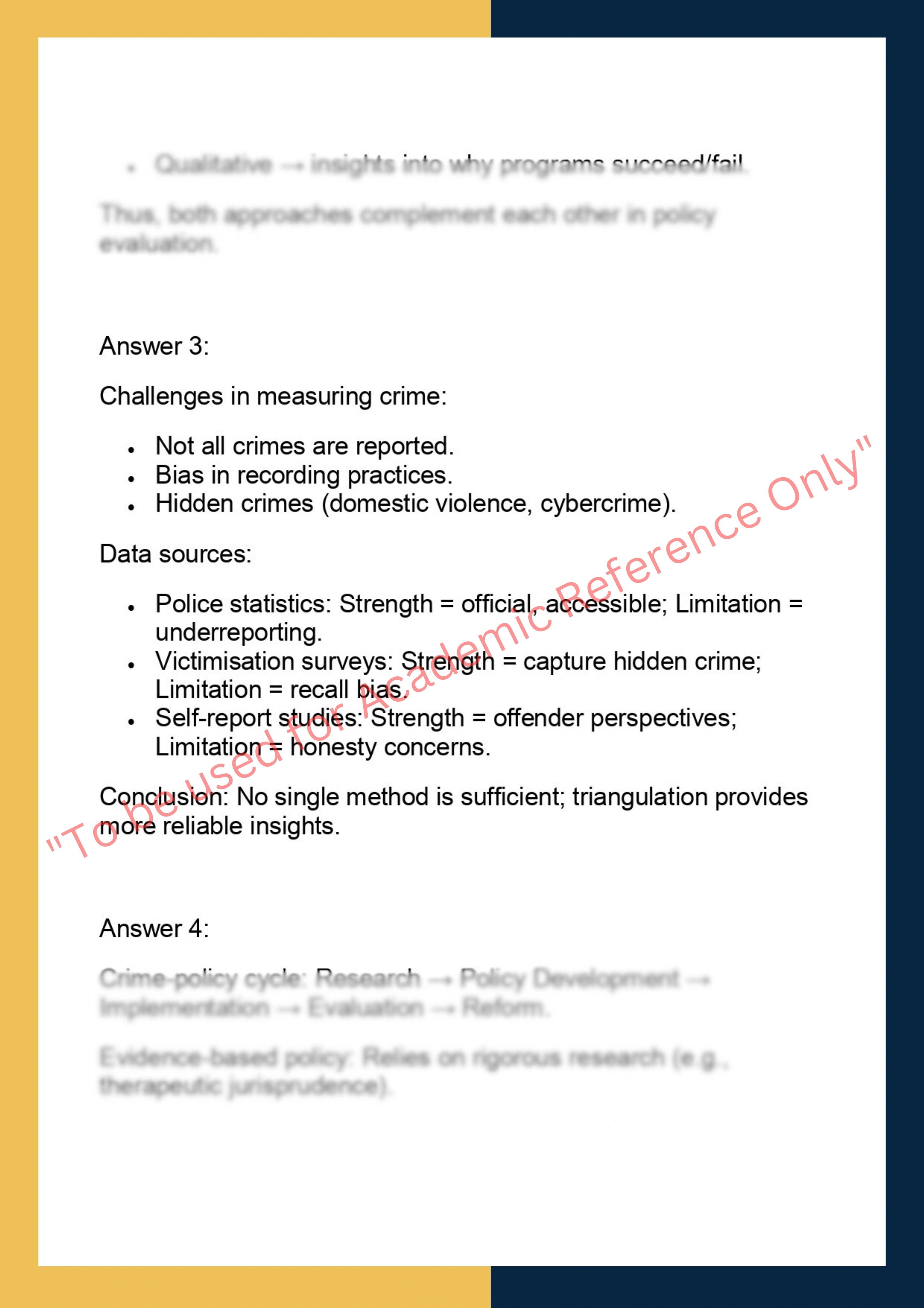 LAWS6032– Crime Research and Policy 3