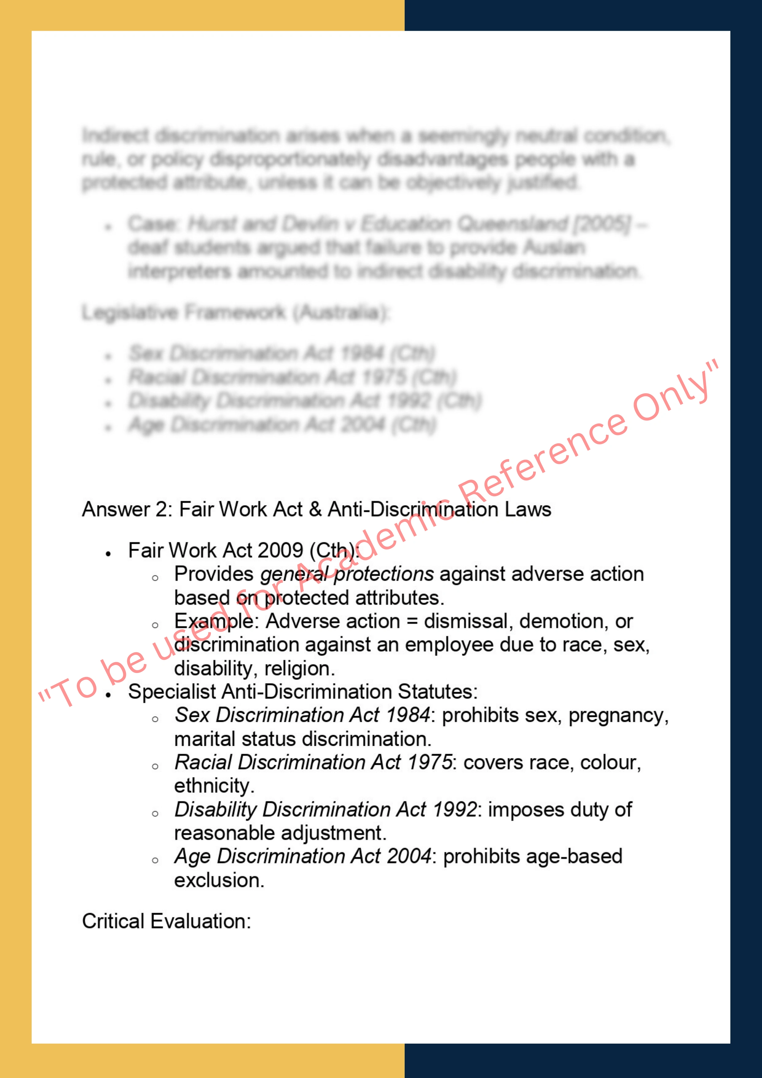 LAWS6039– Discrimination in the Workplace 3