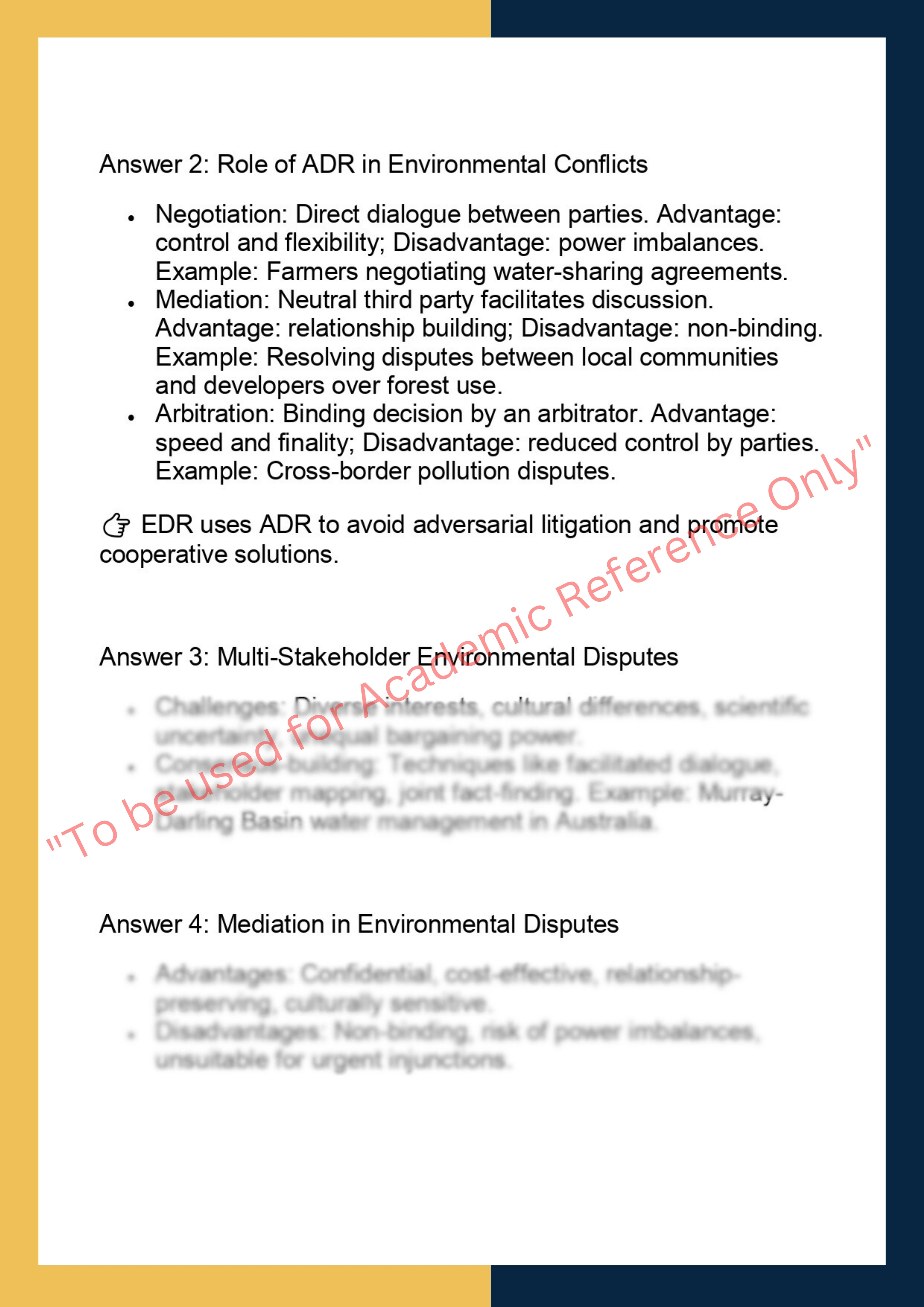 LAWS6041– Environmental Dispute Resolution 3
