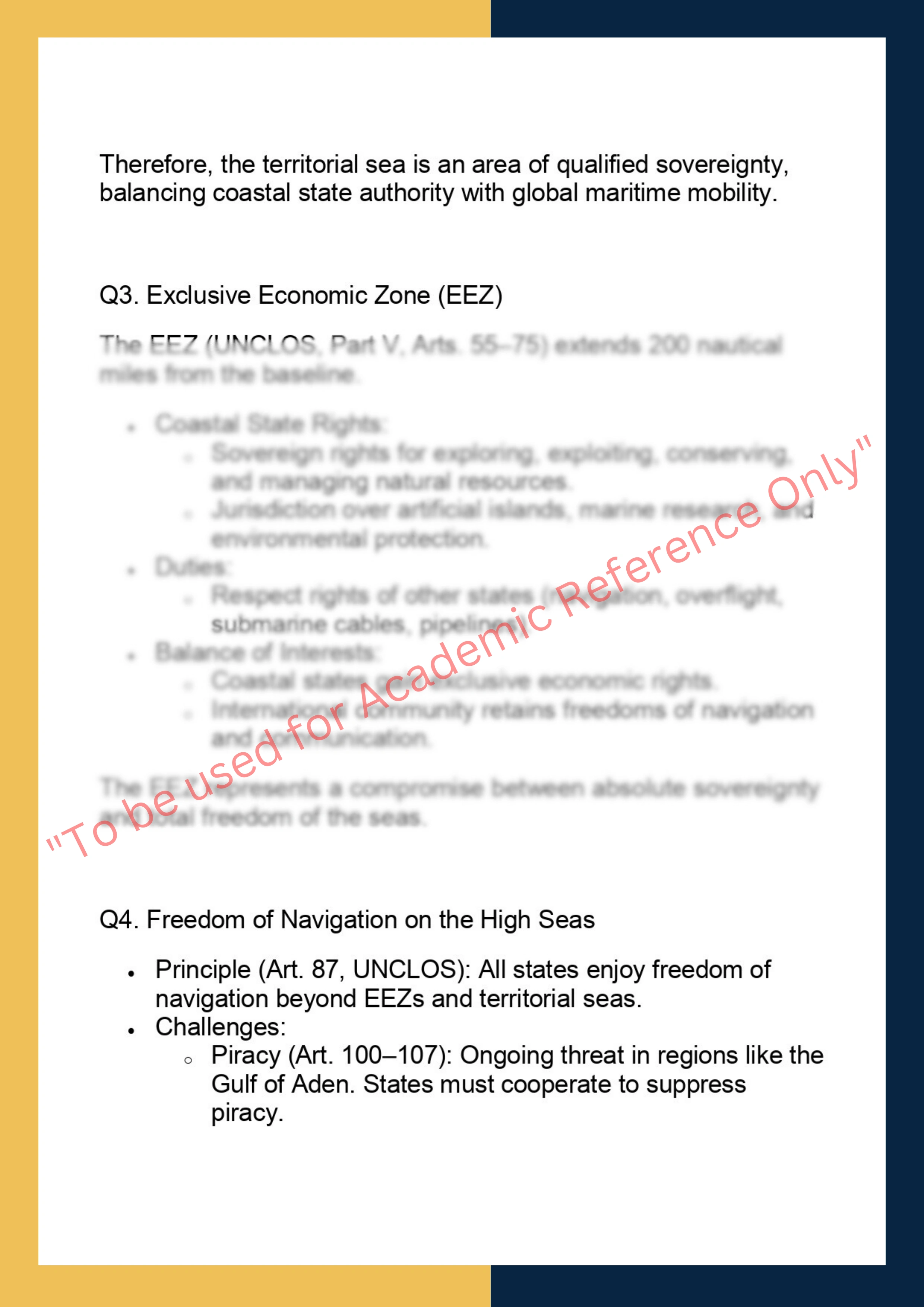 LAWS6047 –  Law of the Sea 3