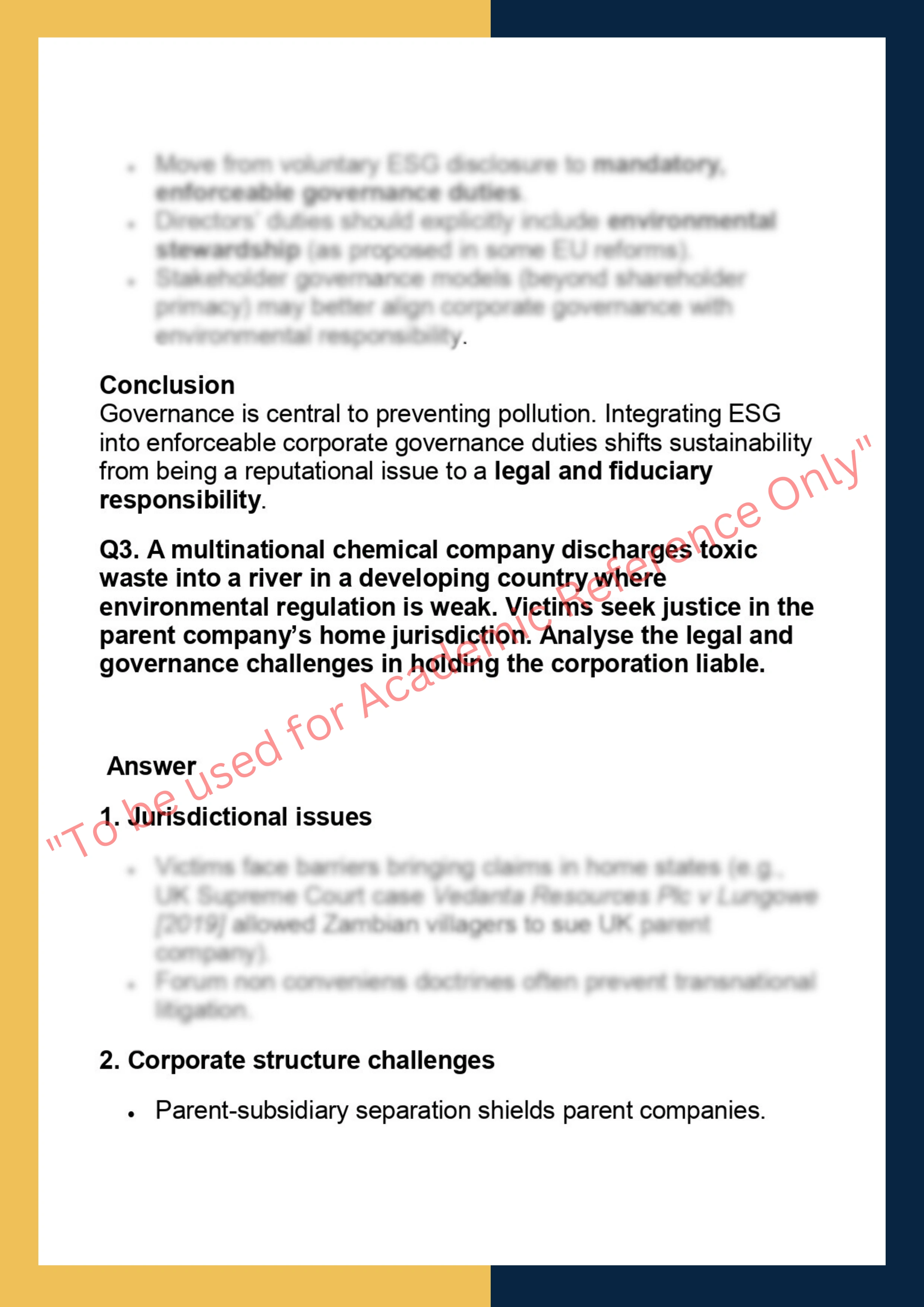 LAWS6065– Pollution, Corporate Liability and  Governance 3