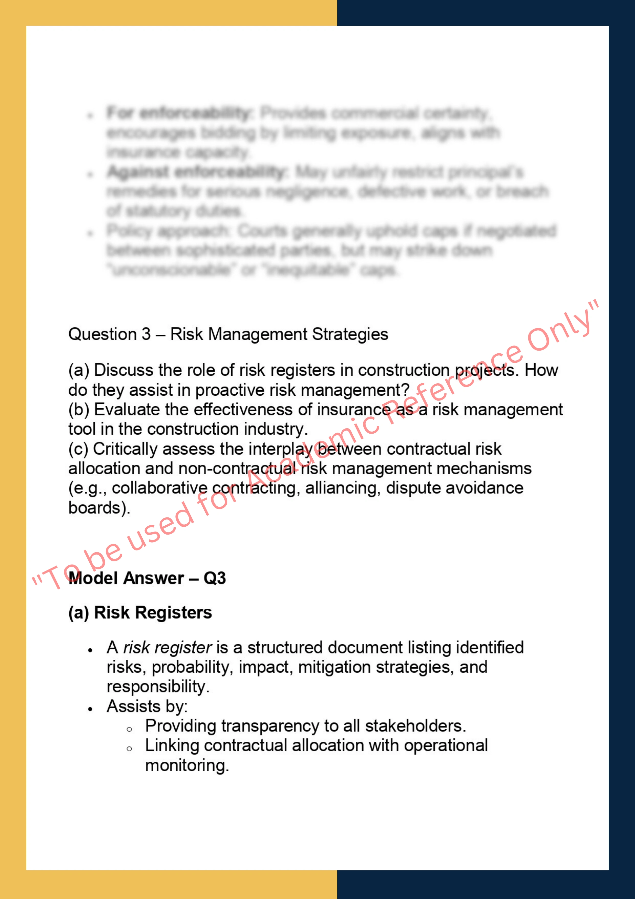 LAWS70149  – Construction Risk 3