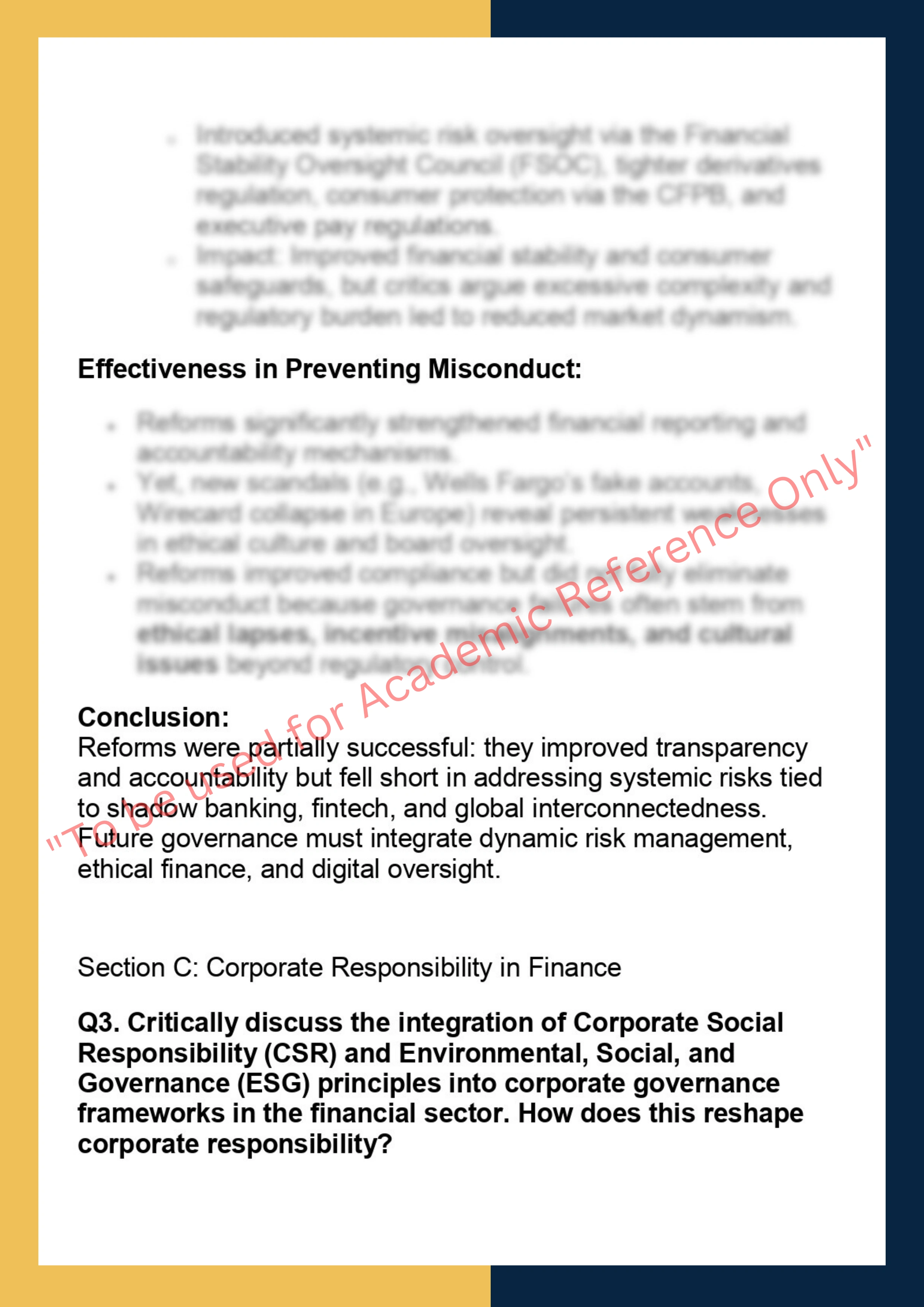 SOLM012 – Corporate Governance and Responsibility in Finance 3