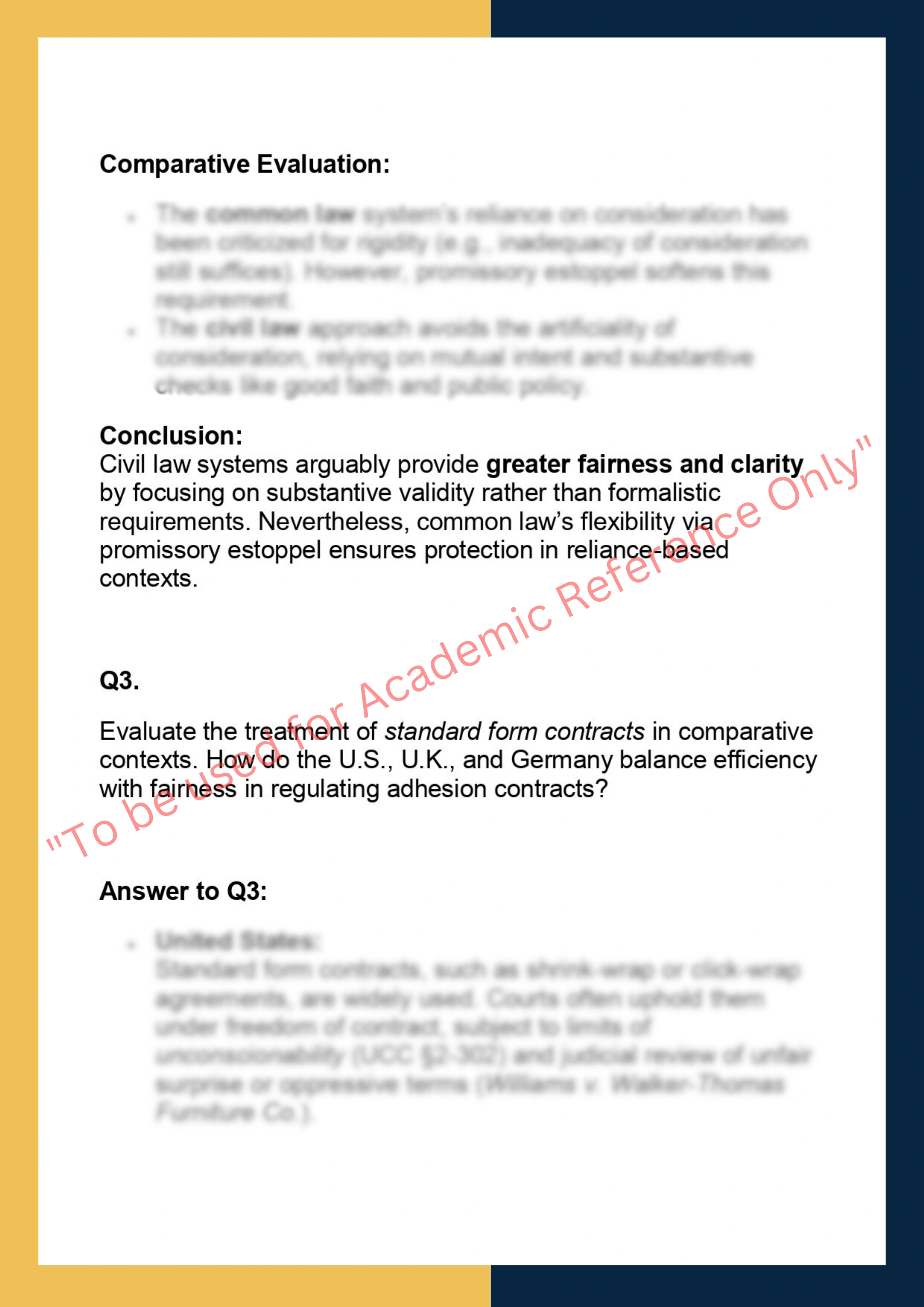 SOLM024 – Comparative Contract Law 3