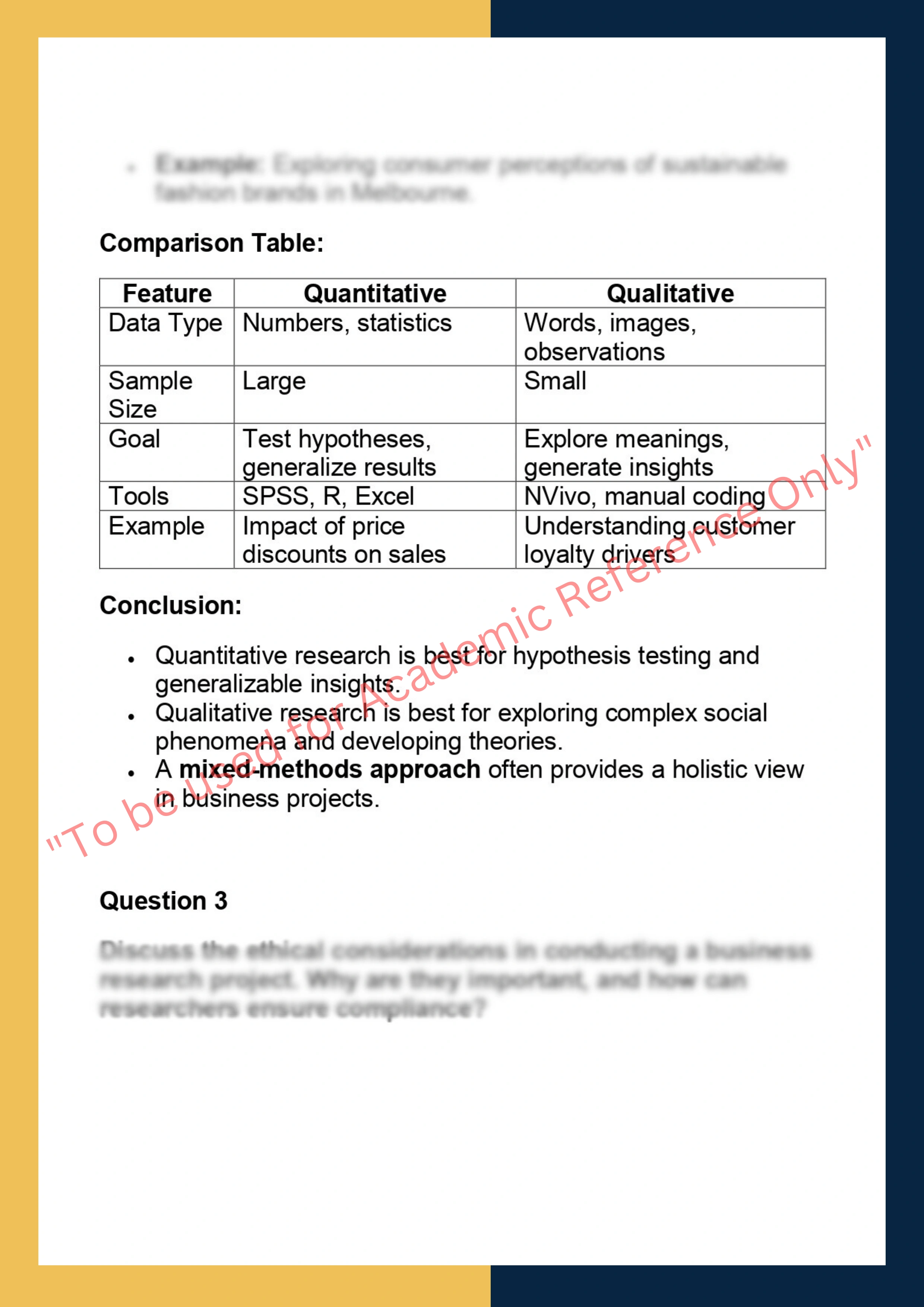BUSS7001 – Business Research Project 3
