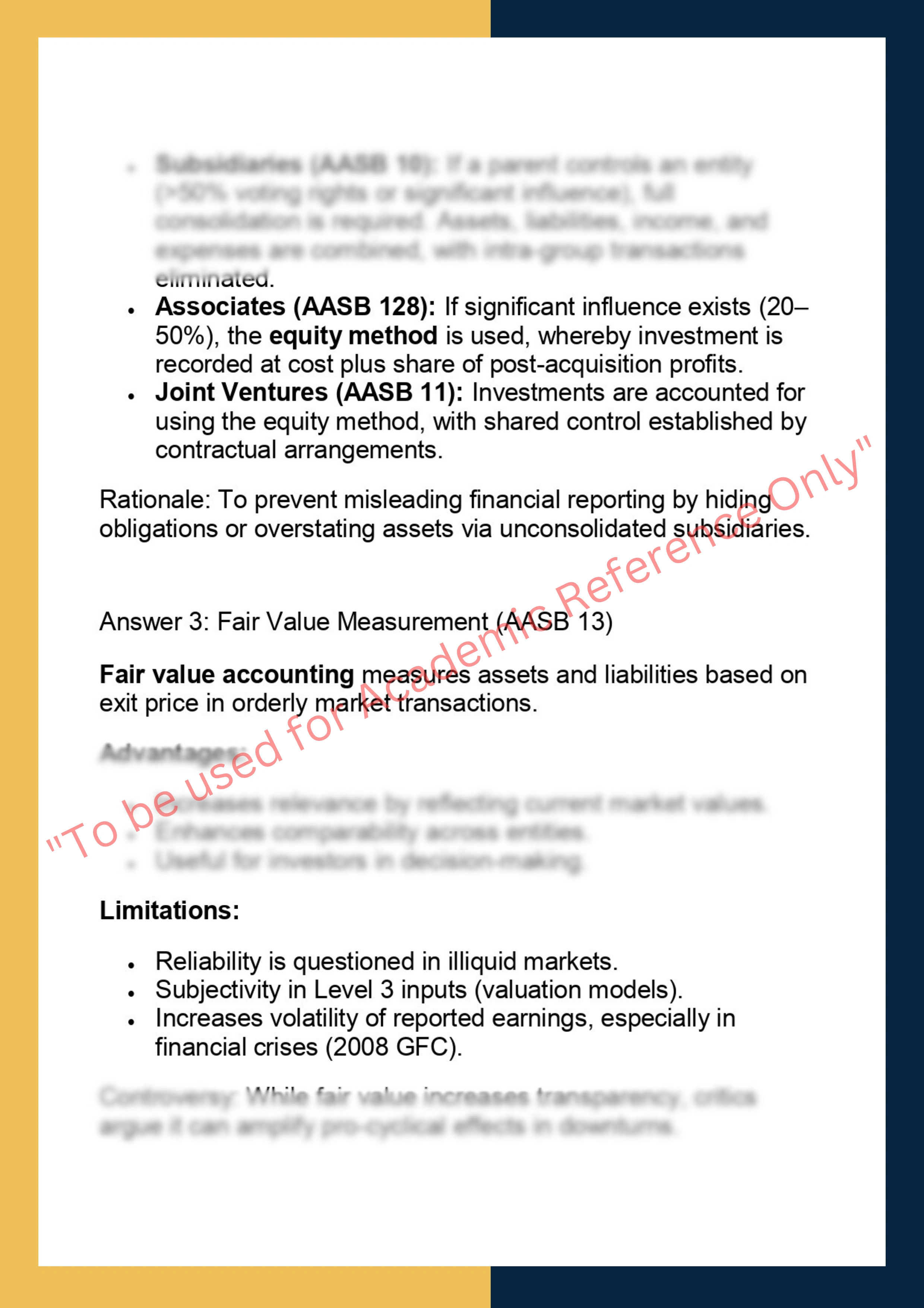 ACCT7001  – Advanced Financial  Accounting 3