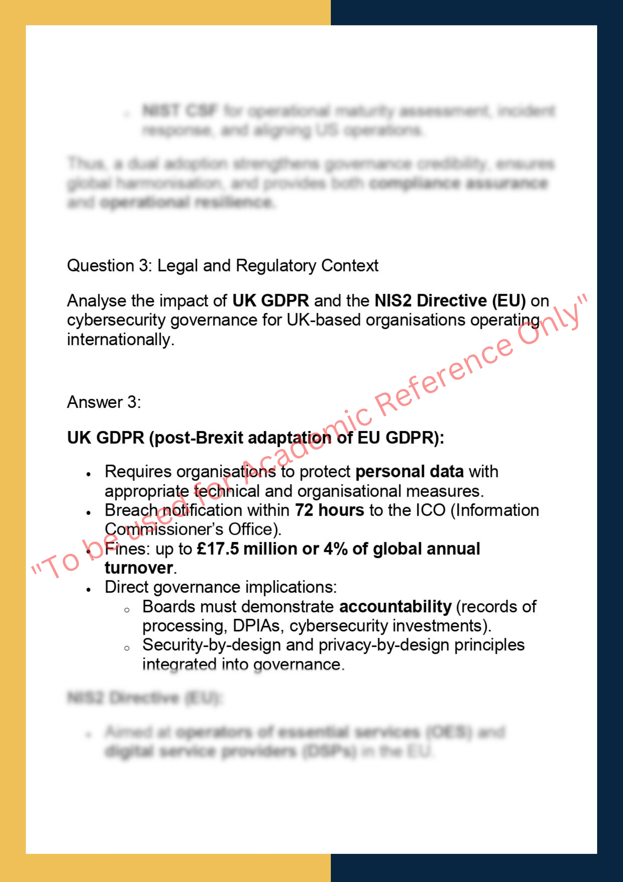 CYBR7004 – Cybersecurity & Risk Governance 3