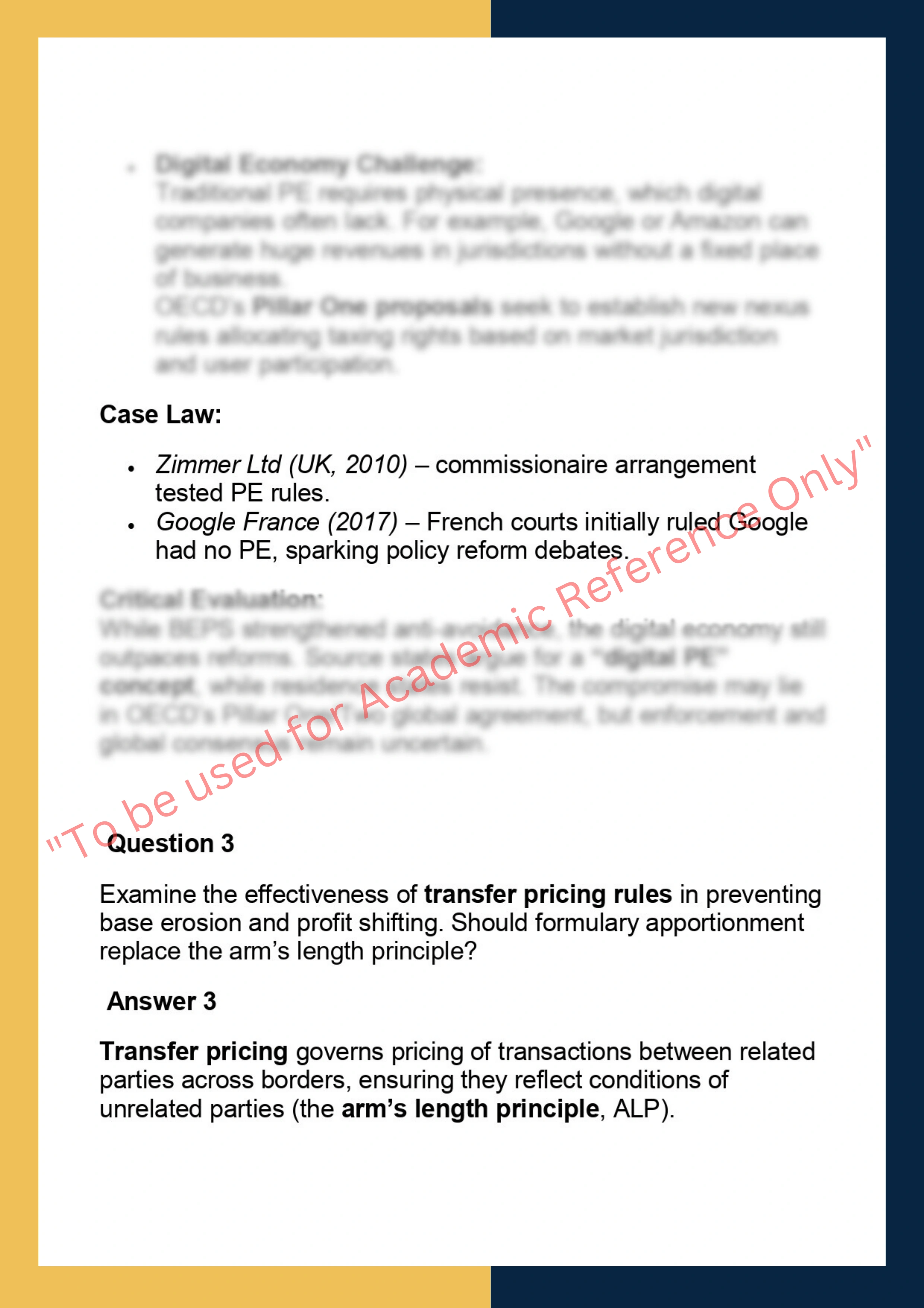 SOLM119 –  International Tax Law 3