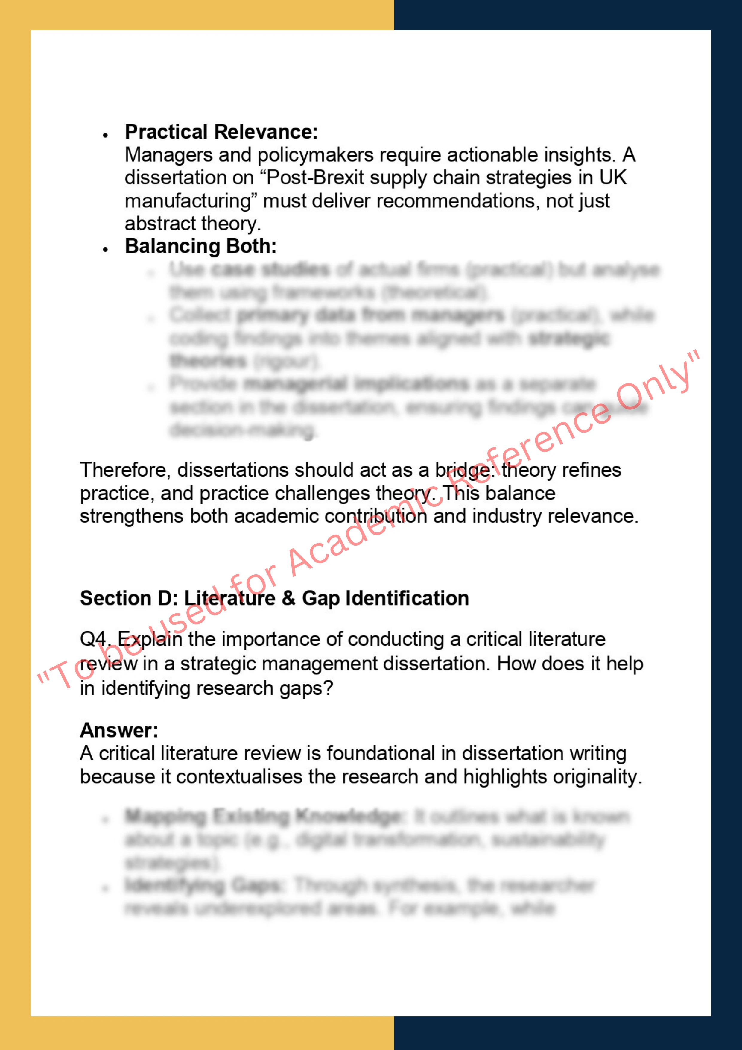 STRM7005 – Strategic Management Dissertation 3
