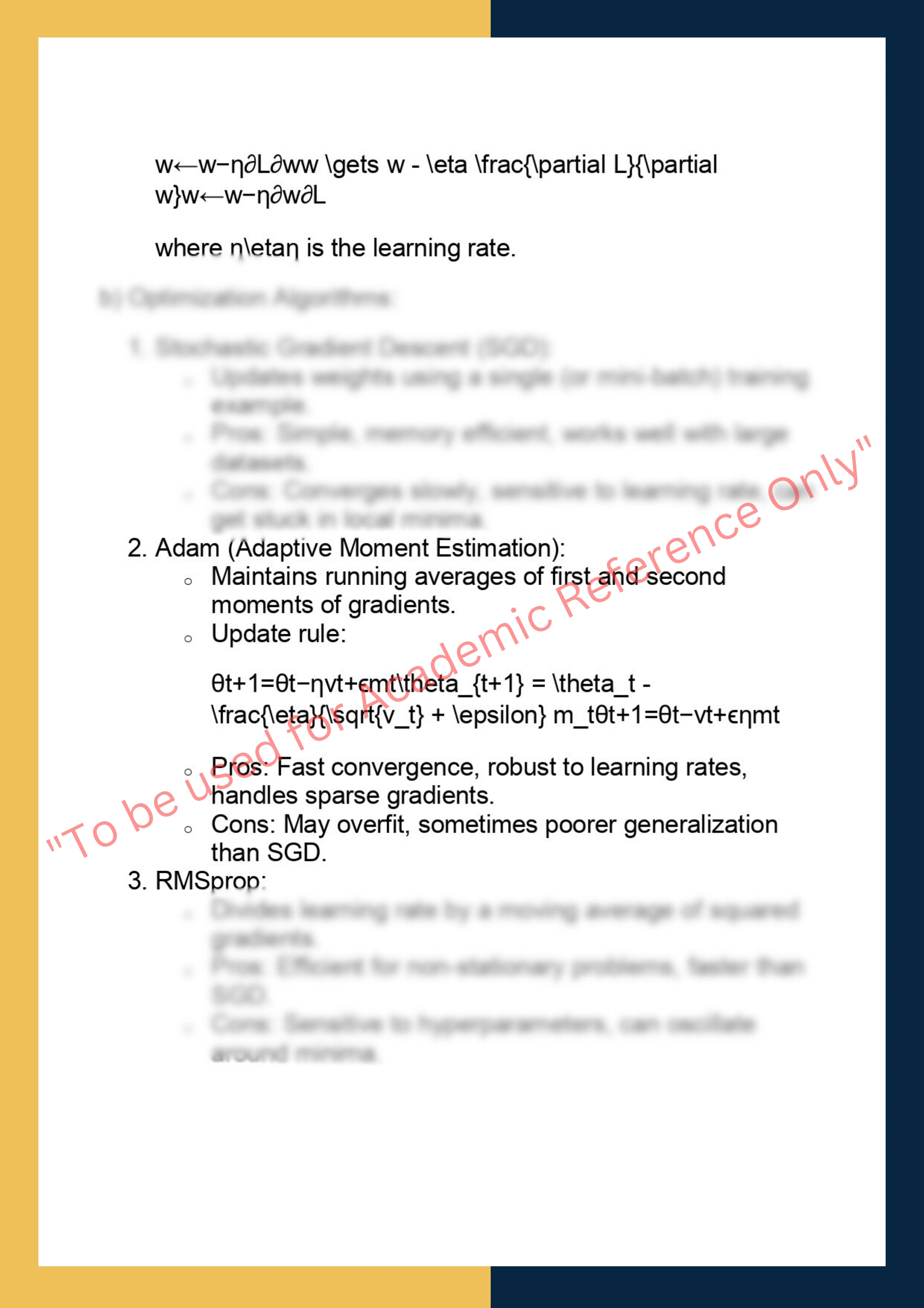 COMP0123 – Machine Vision and Deep Learning 3