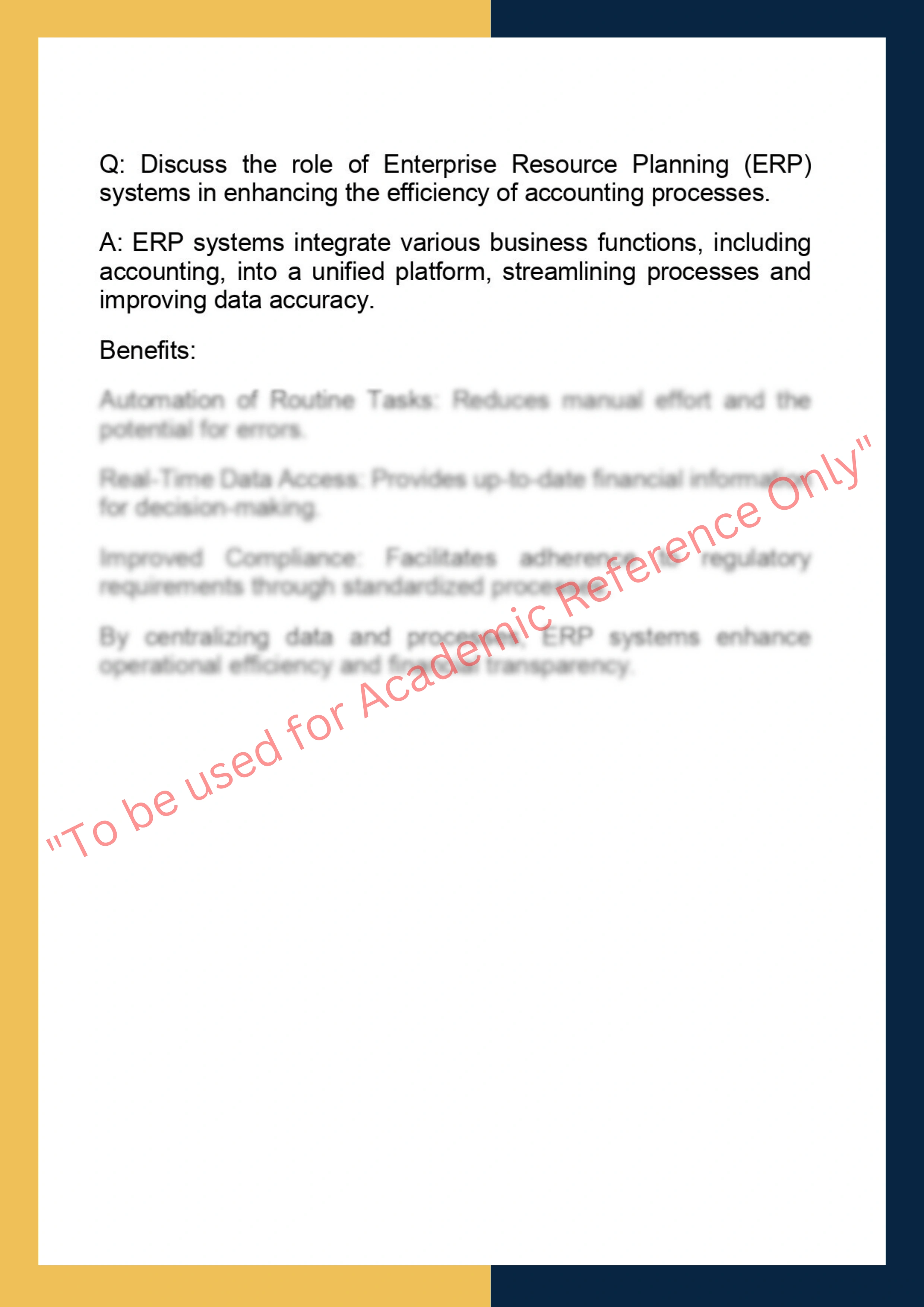 ACCT90030 - Information Processes & Control 3