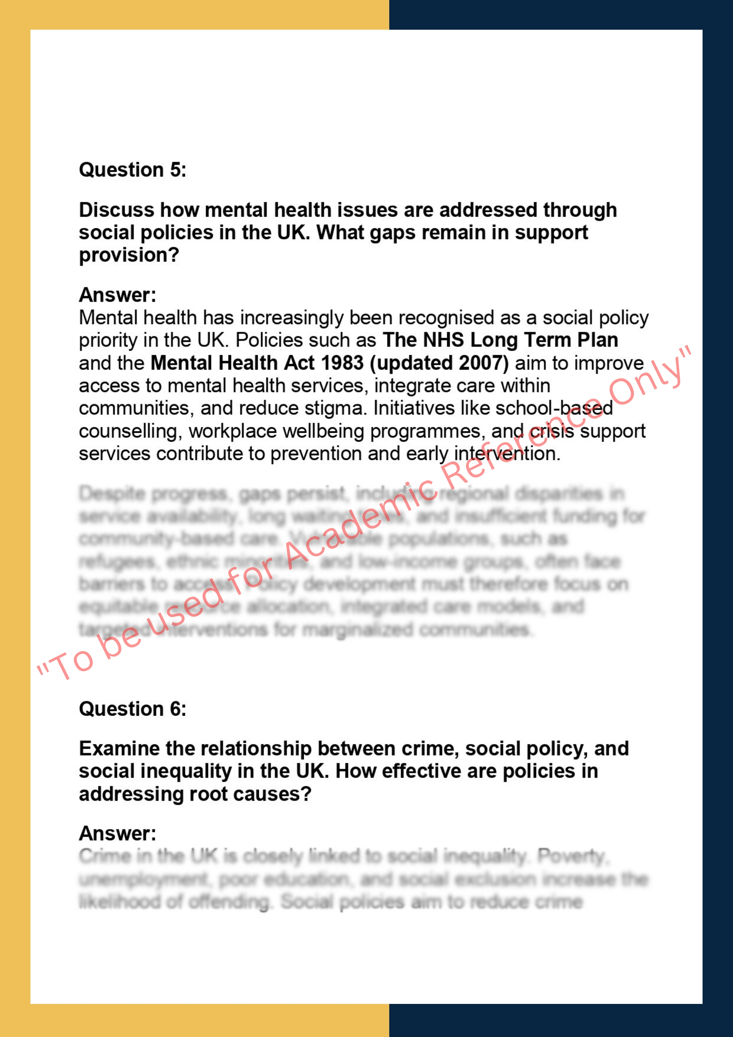SOC201 –  Social Issues and Policies 3