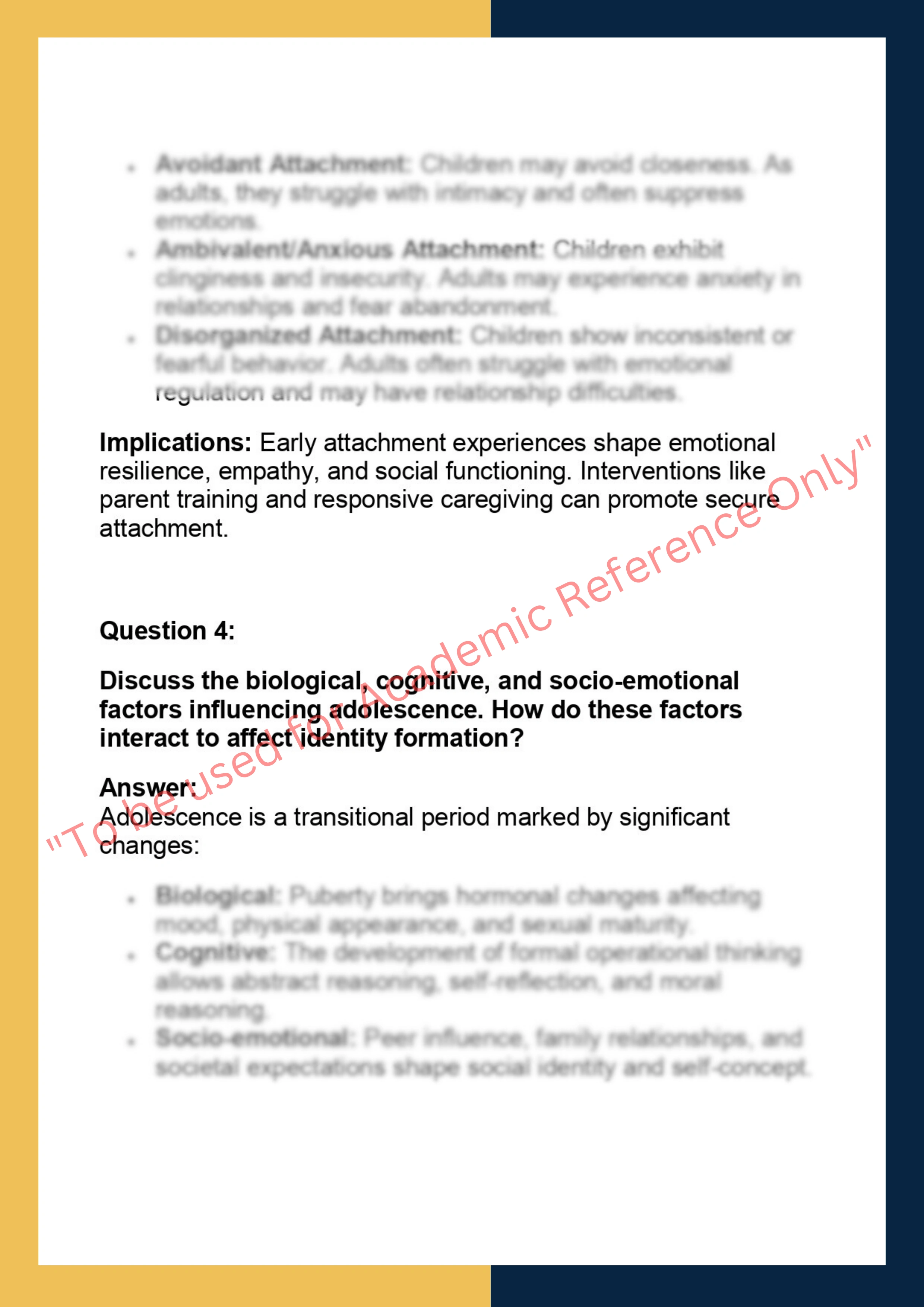 PSY201 –  Developmental Psychology 3