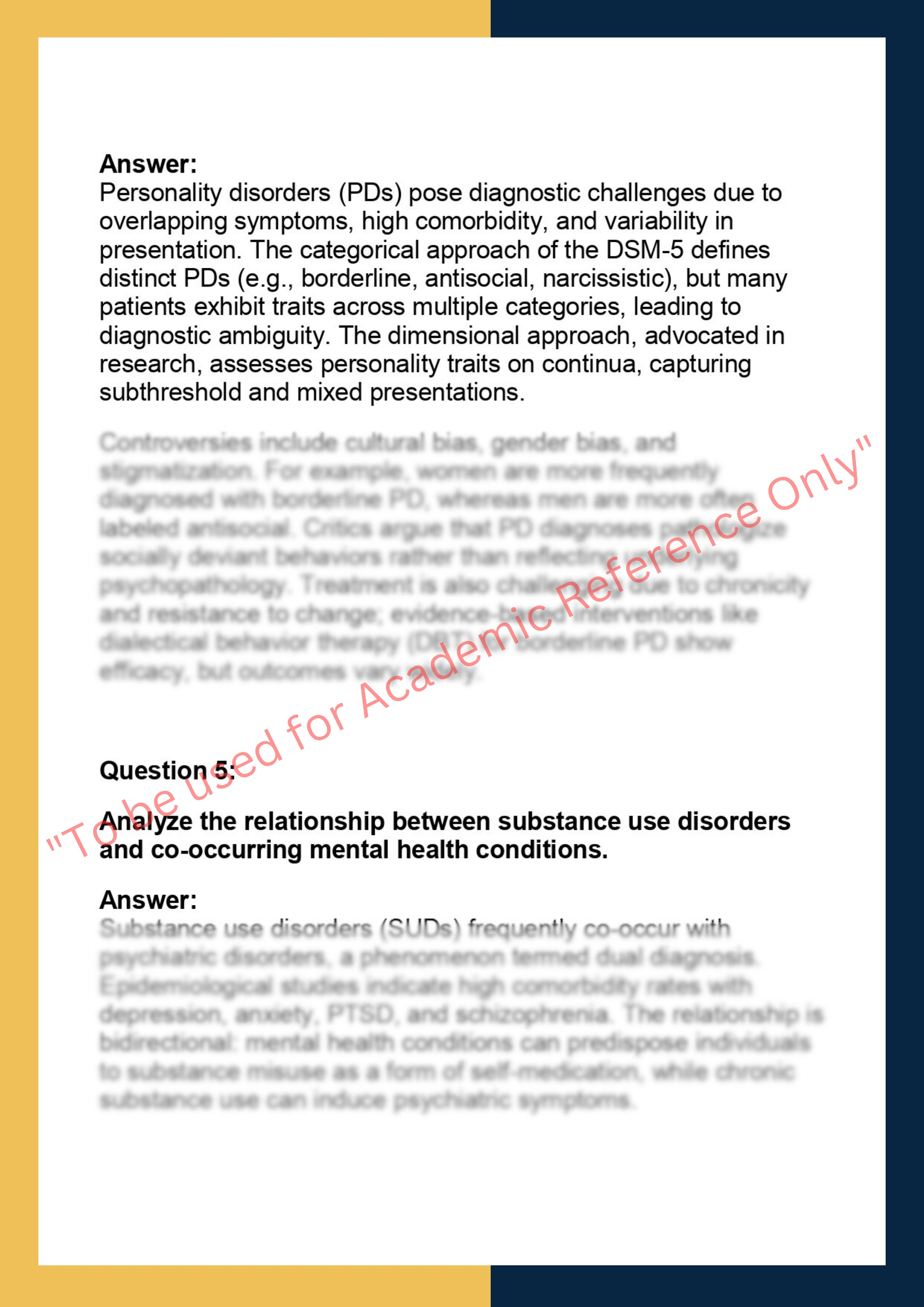 PSY301 –  Abnormal Psychology 3