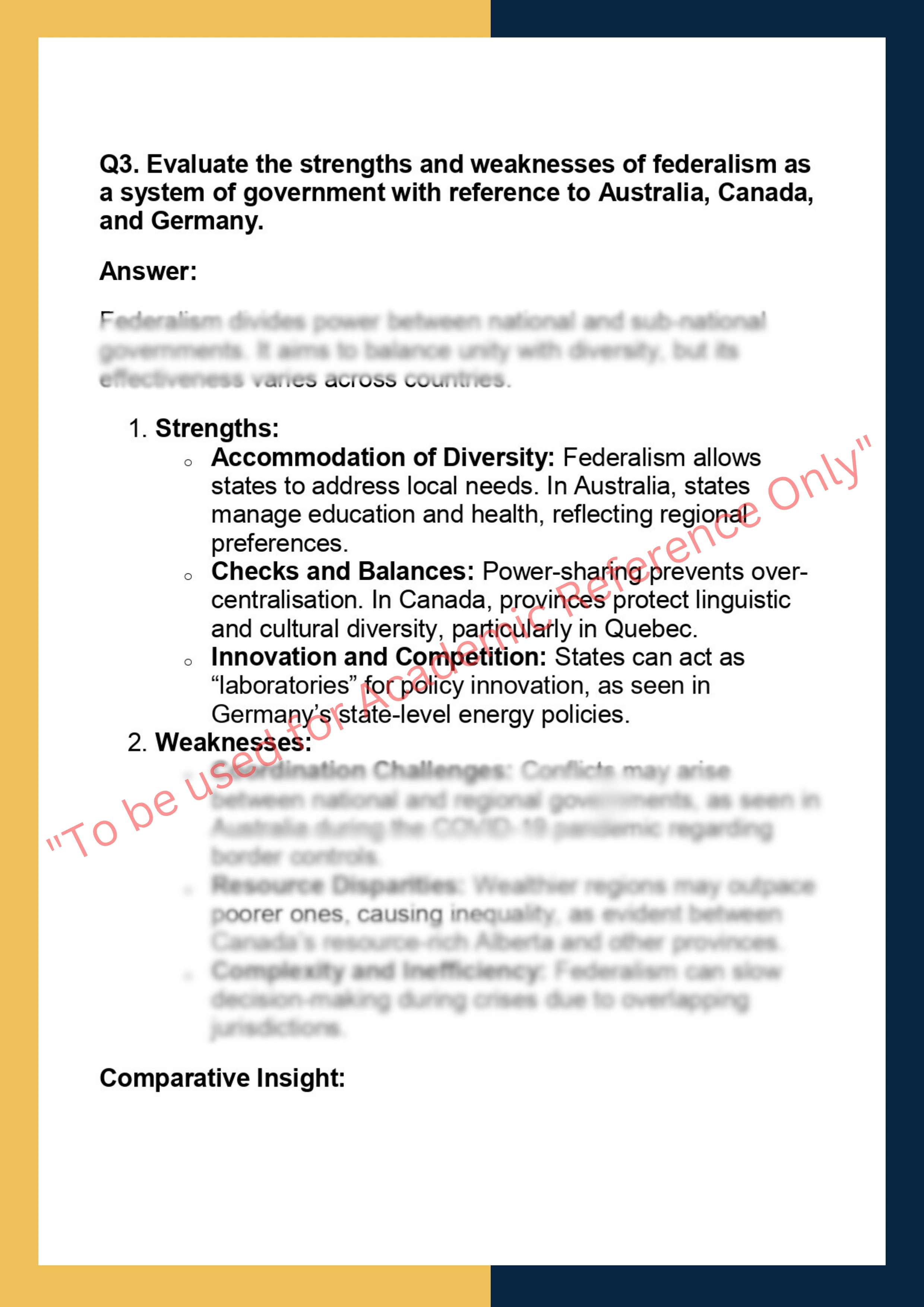 POL201 –  Comparative Politics 3