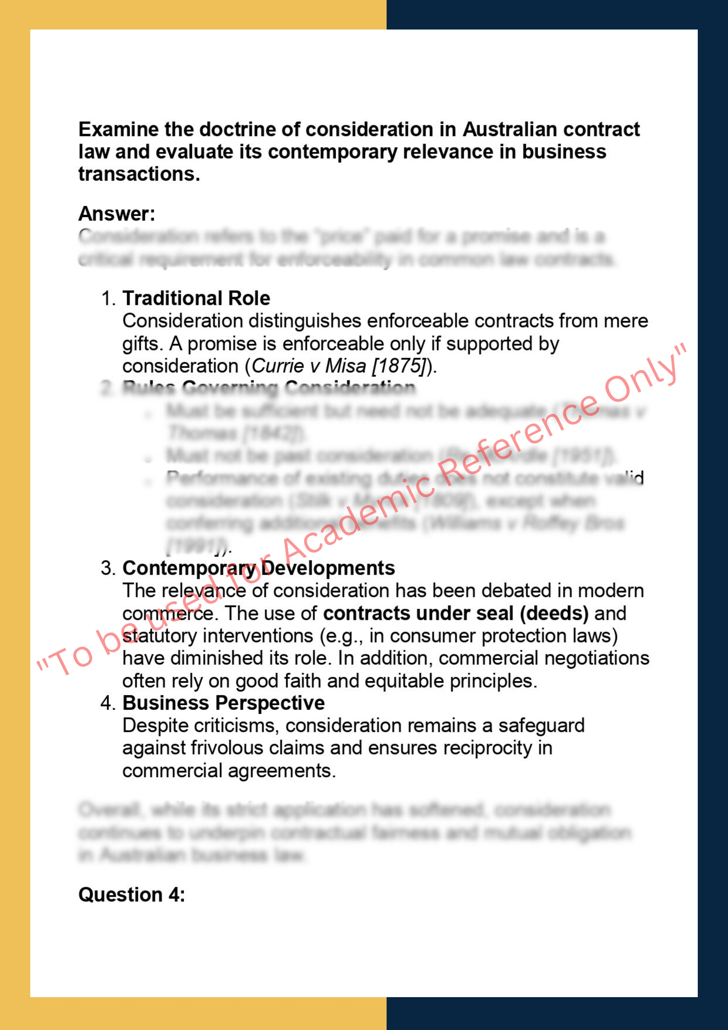 LAW201 – Business Law Assignment 3