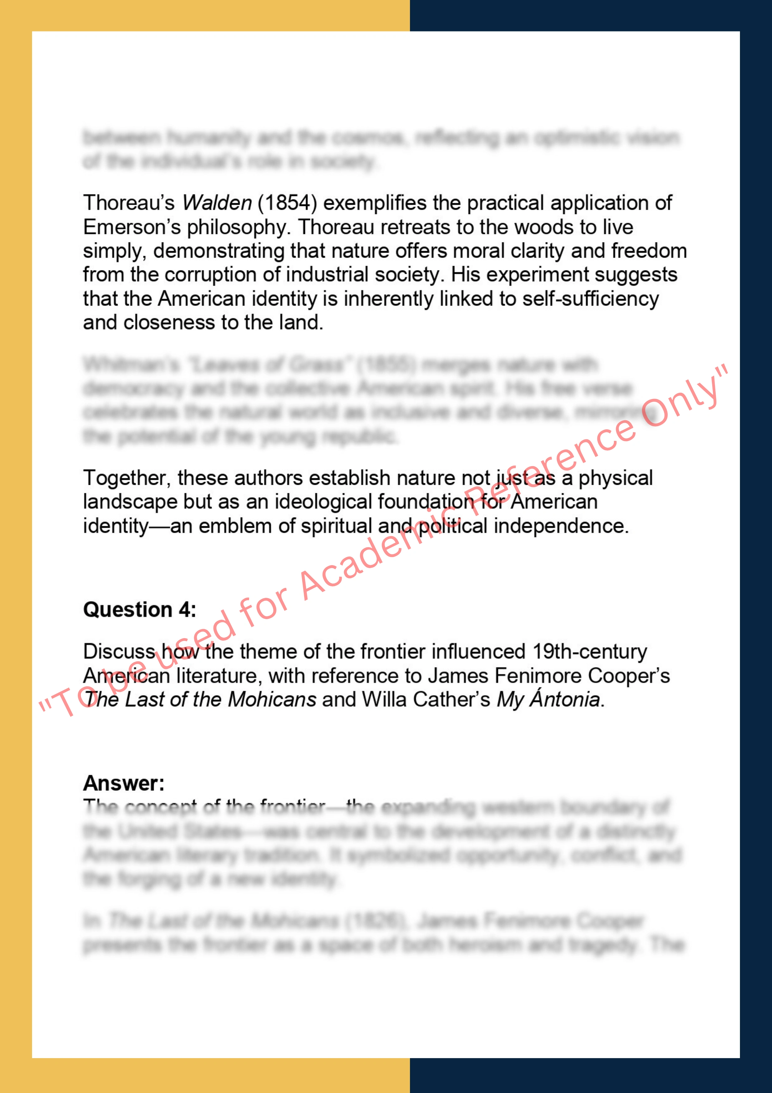 LIT201 – American Literature 3