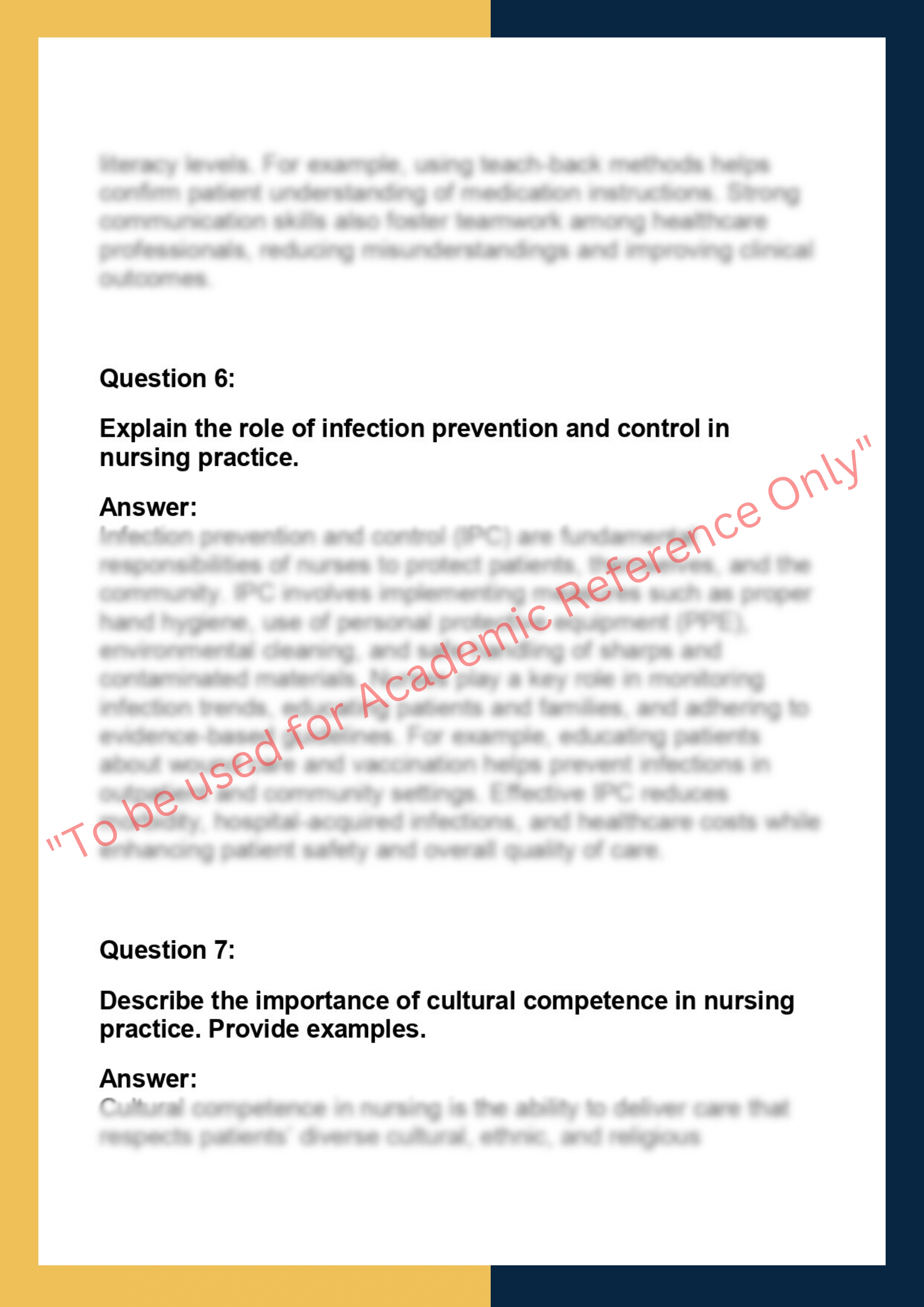 NUR101 – Nursing Fundamentals 3