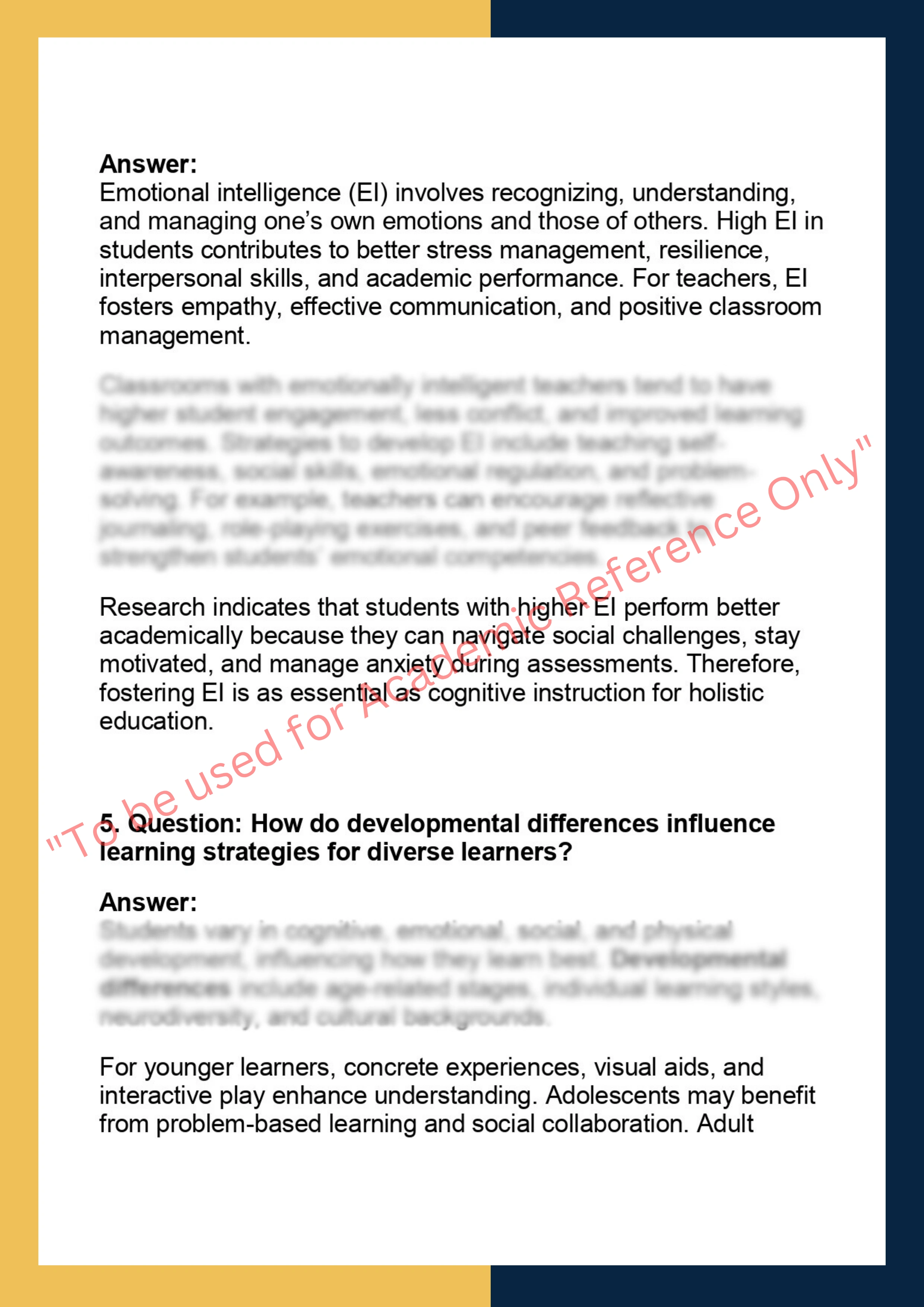 EDU201 – Educational Psychology 3