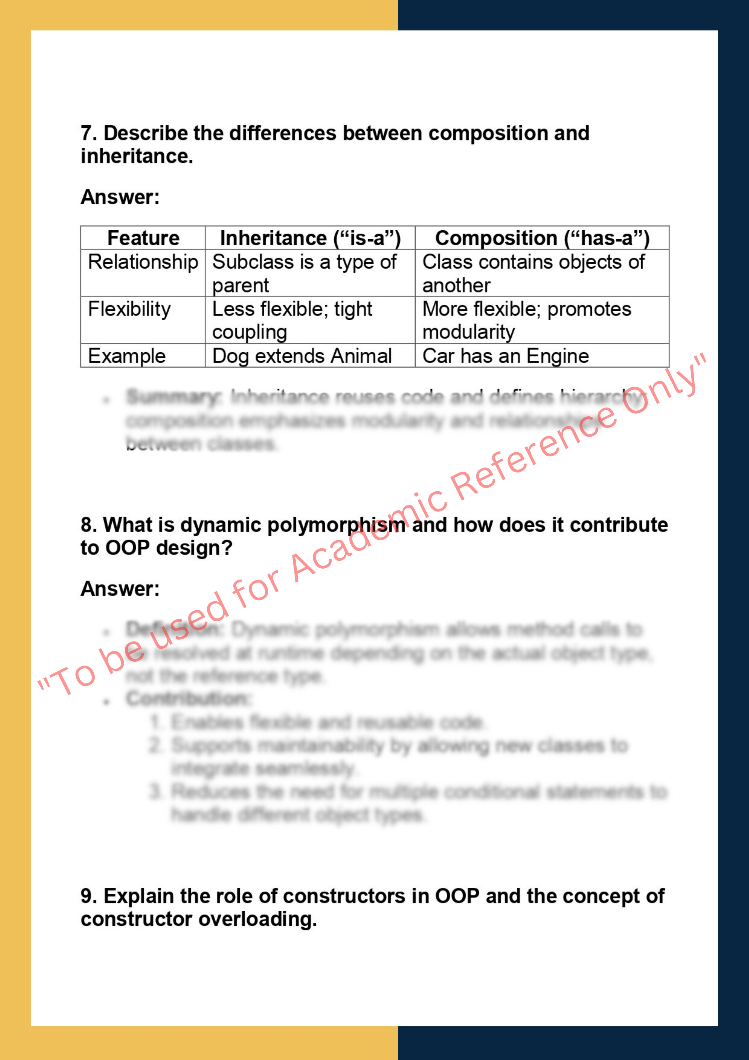 CS201 – Object-Oriented Programming 3