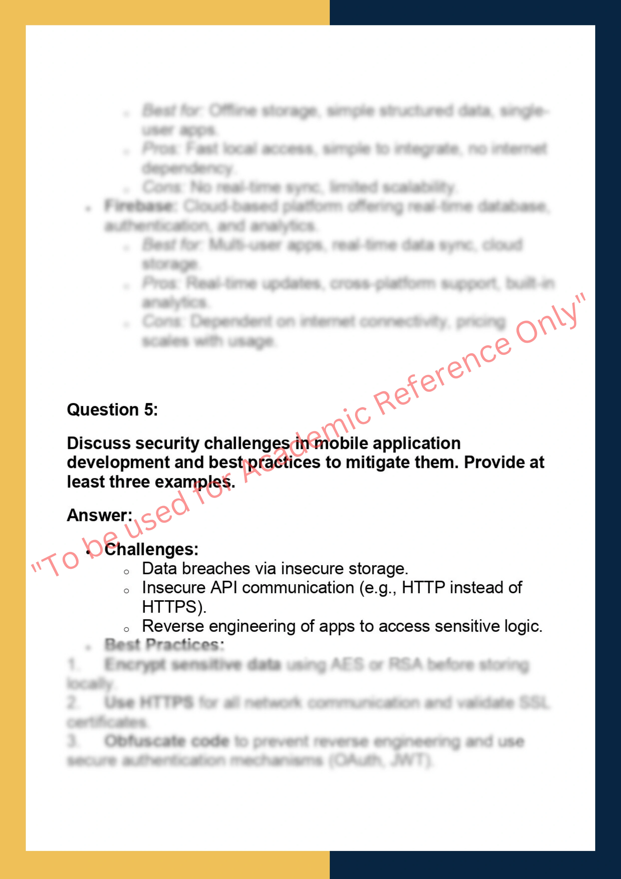 CS205 – Mobile Application Development 3