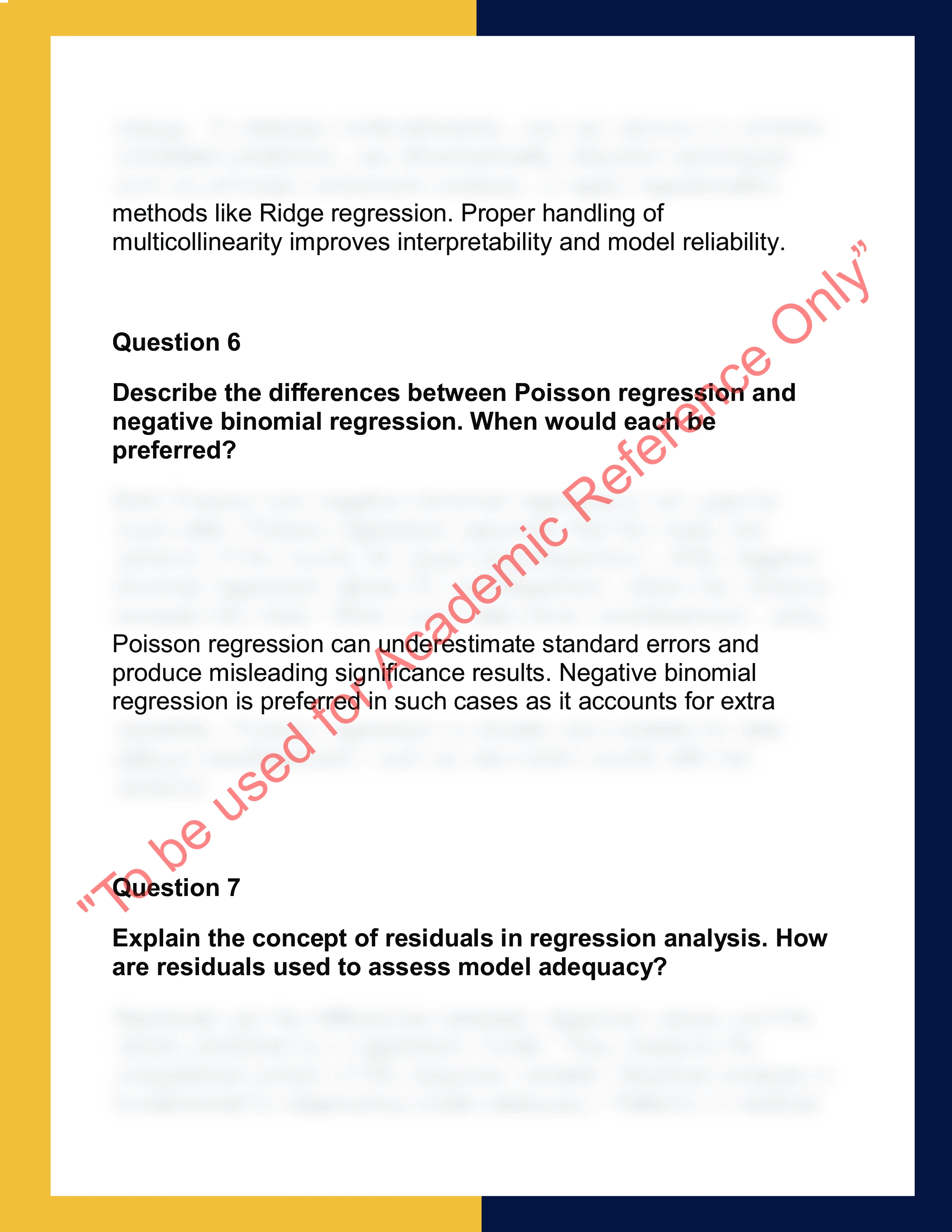 STAT5003 – Linear & Generalized Linear  Models 3