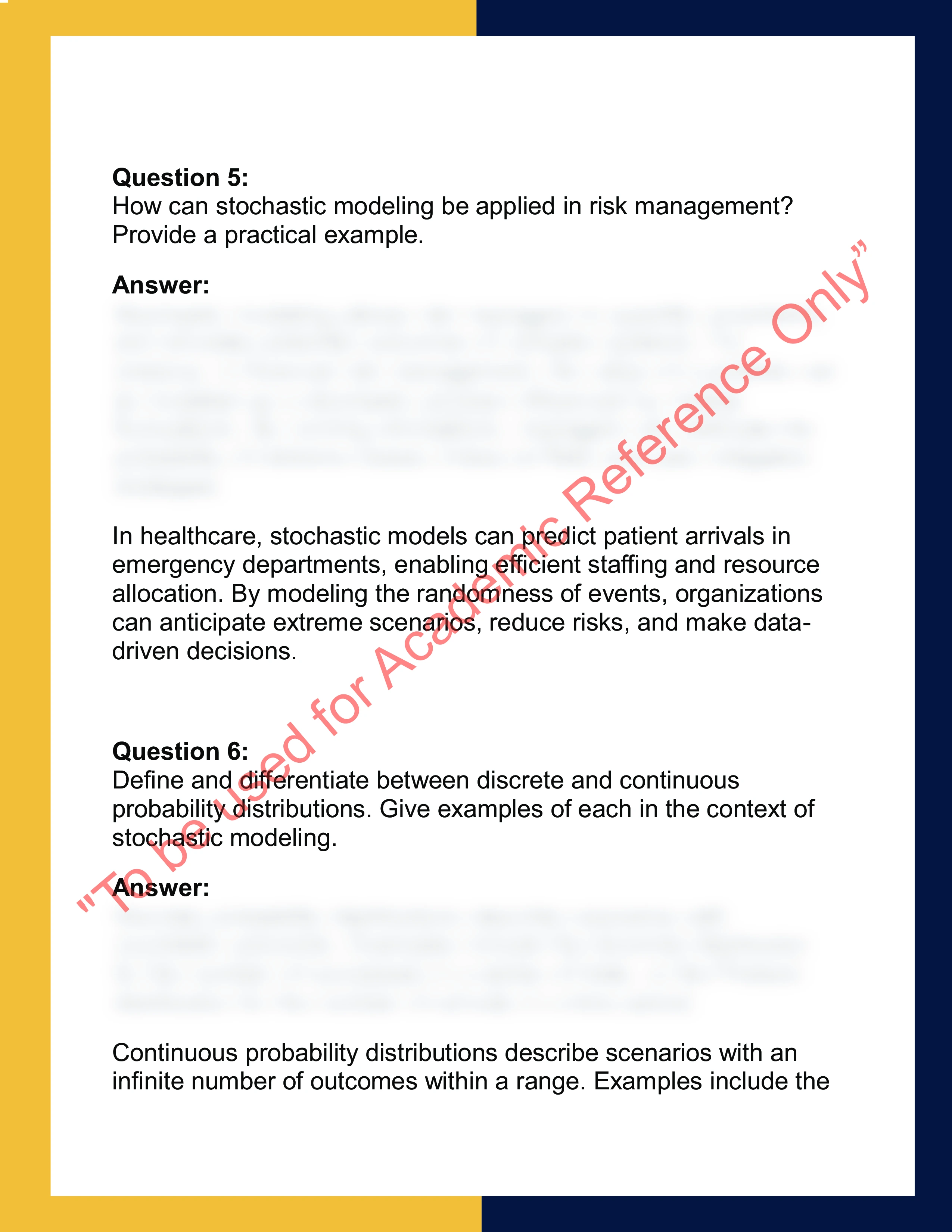 STAT5004 –  Probability & Stochastic  Modelling 3