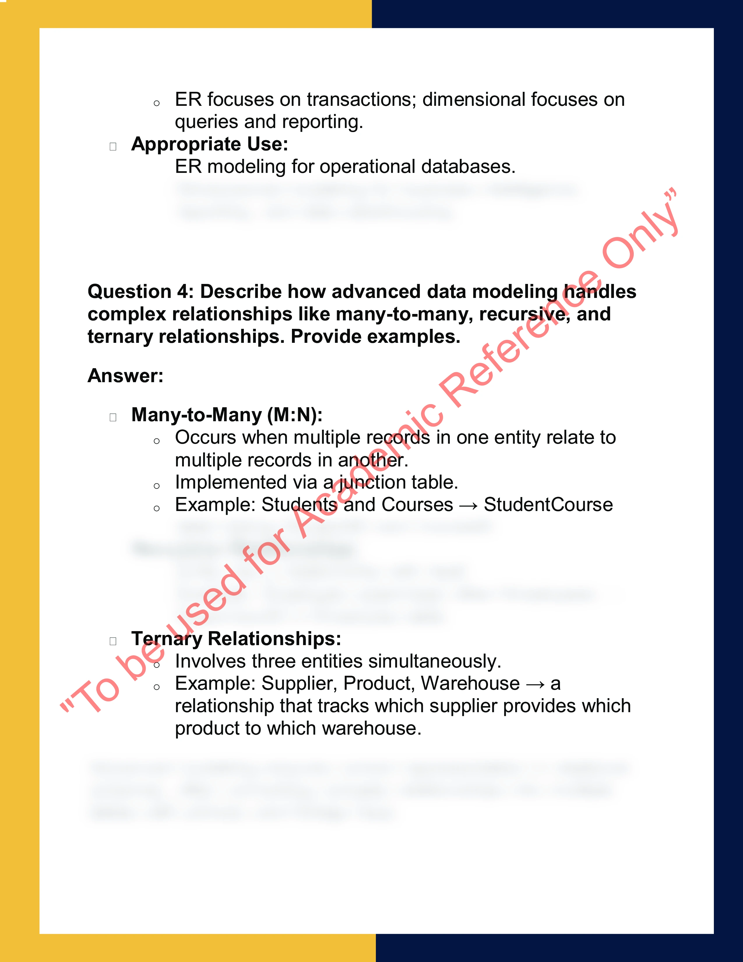 INFR199 – Advanced Data Modeling 3