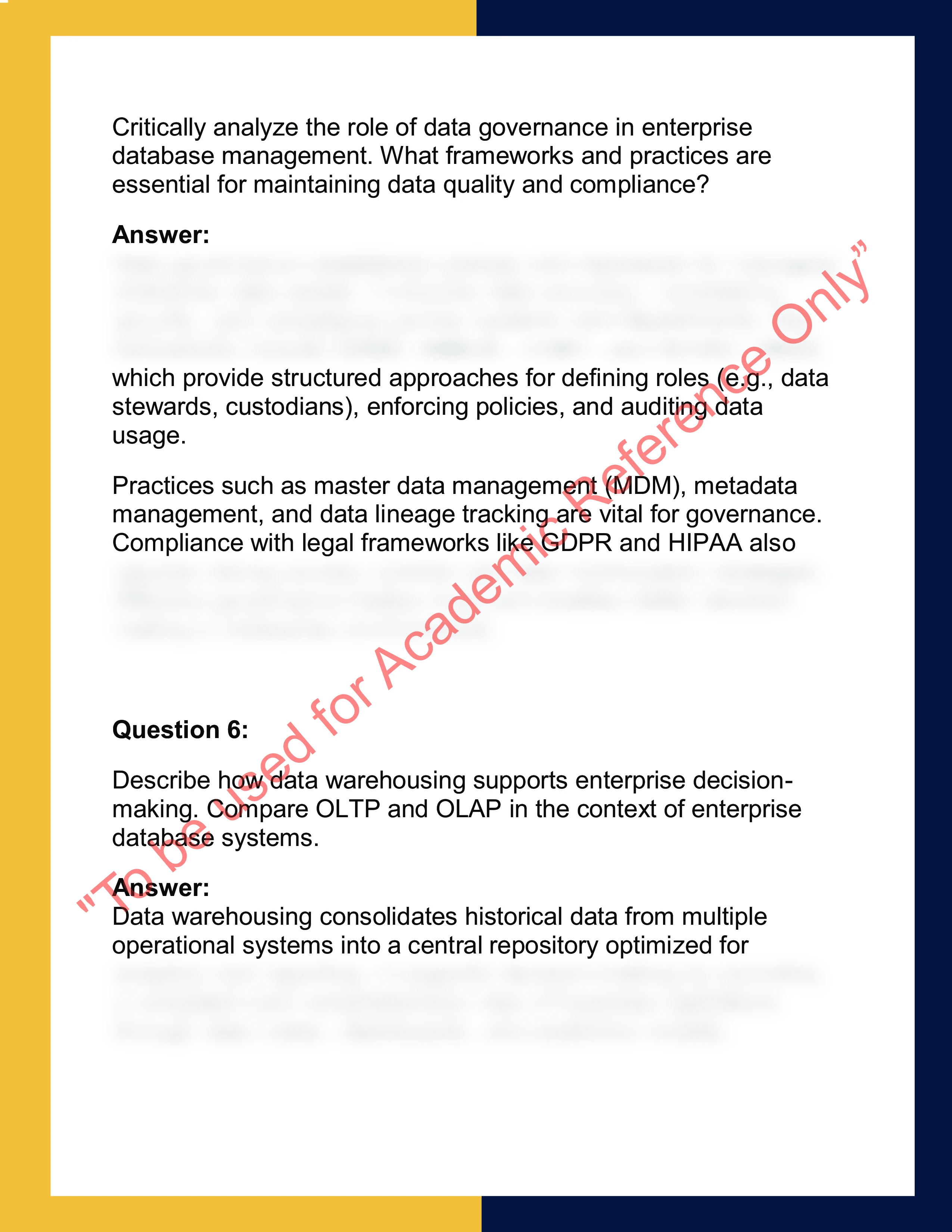 INFO620 – Enterprise Database Systems 3