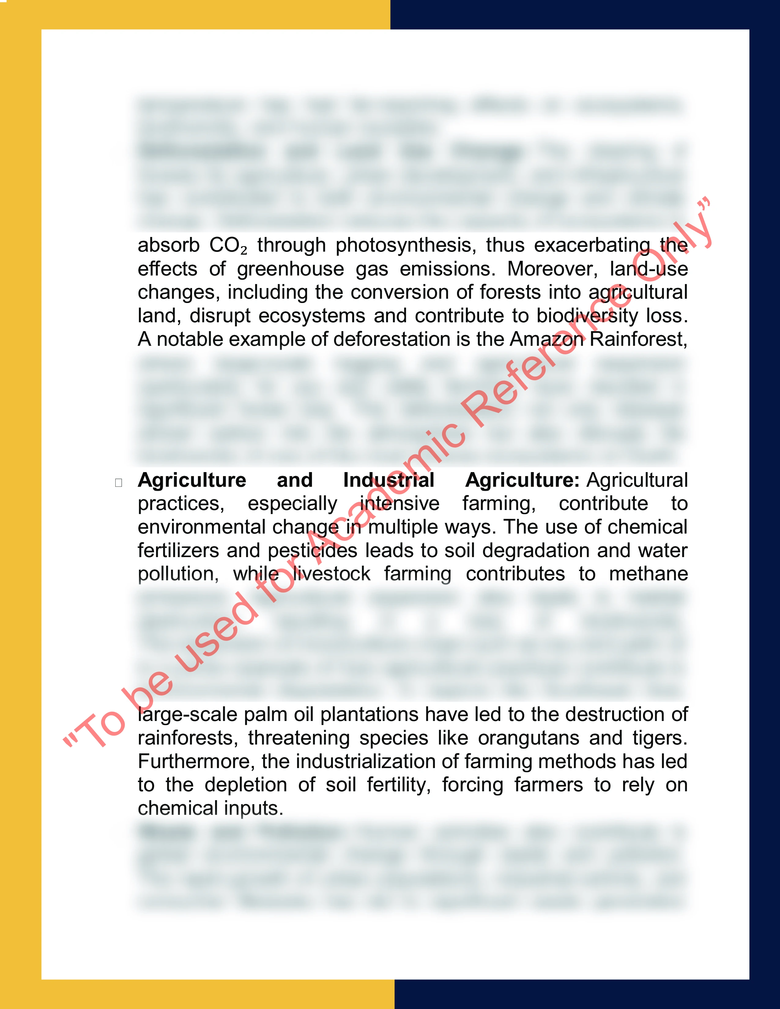 Assignment sample solution of GEOG2004 - Global Environmental Change 3