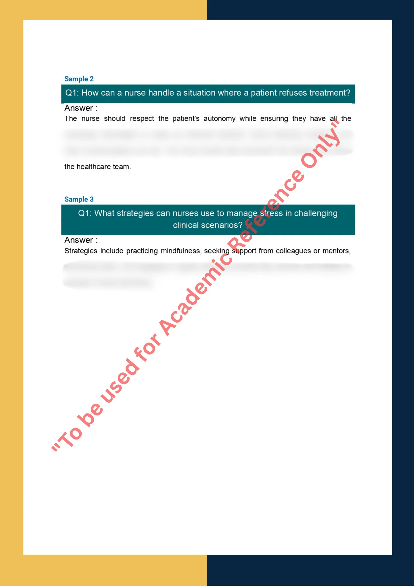 Assignment sample solution of NUR101 - Foundations of Nursing Practice 1