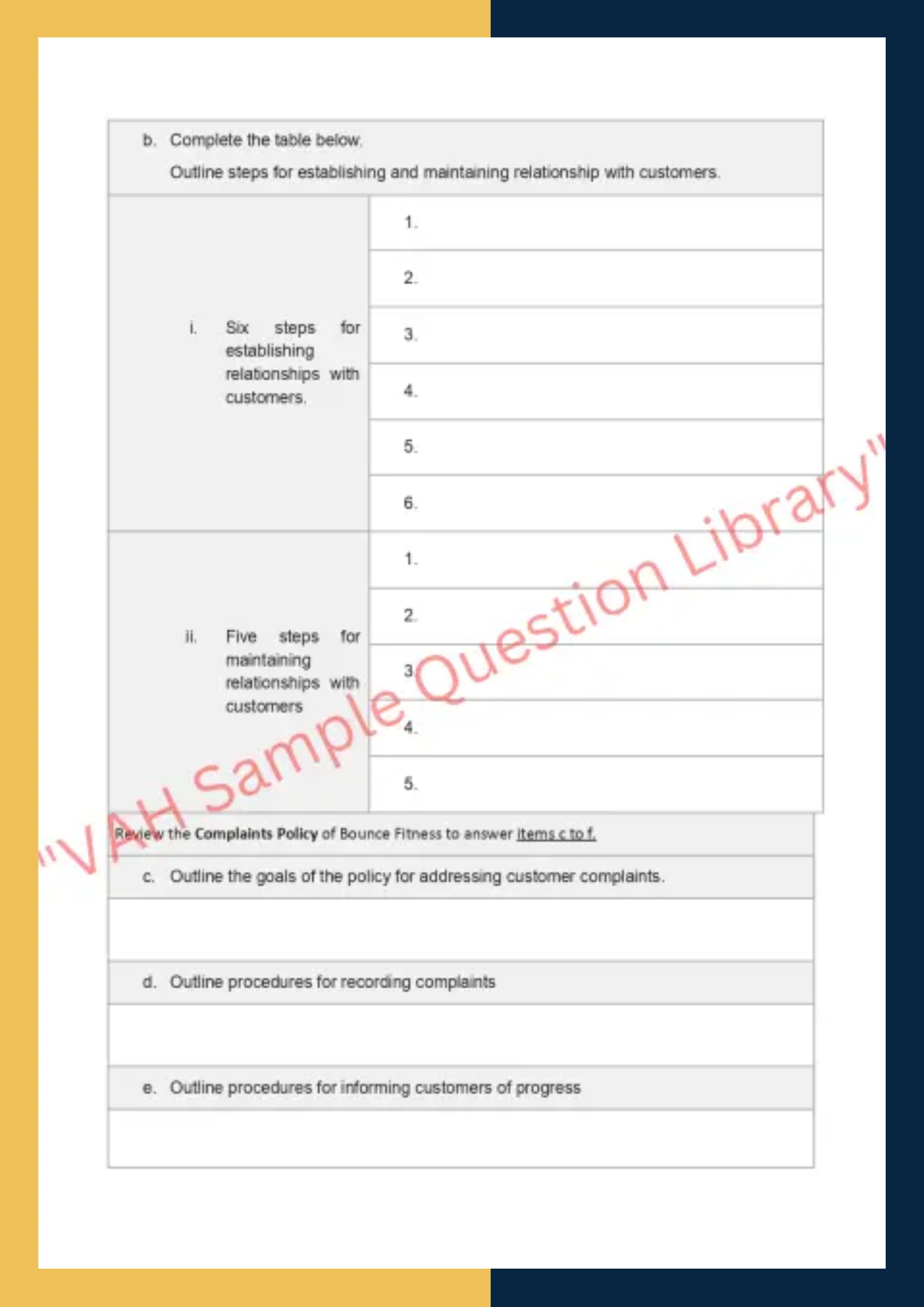 Assignment Question Sample of BSBOPS304 - Deliver and monitor a service to customers 4