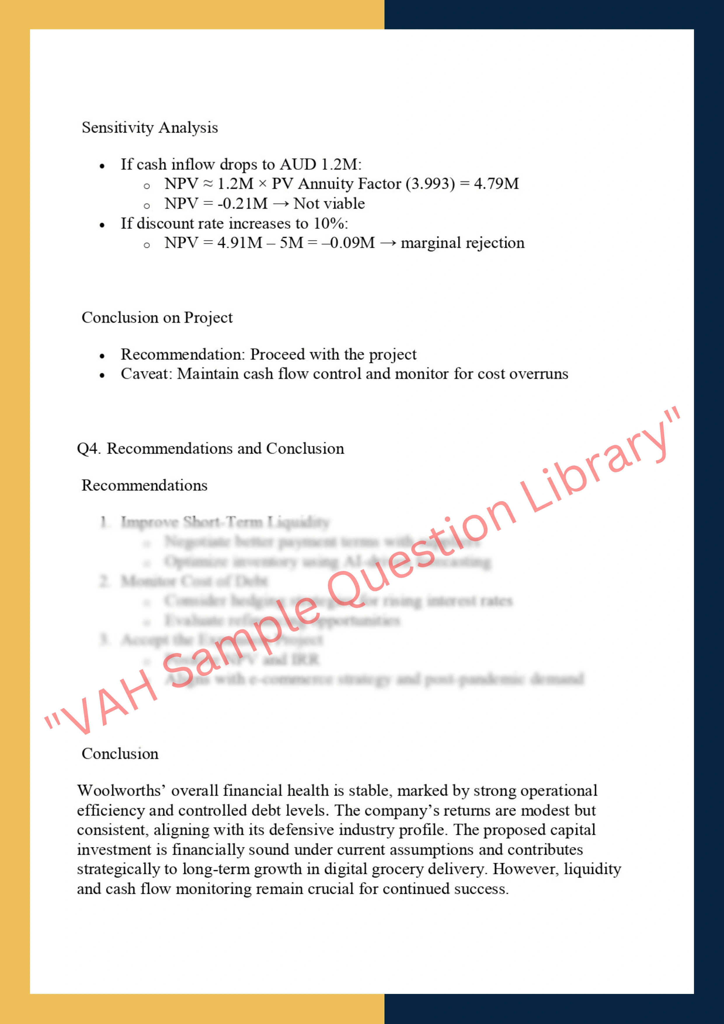 FINC6000- Financial Management: Analytical  Report 4