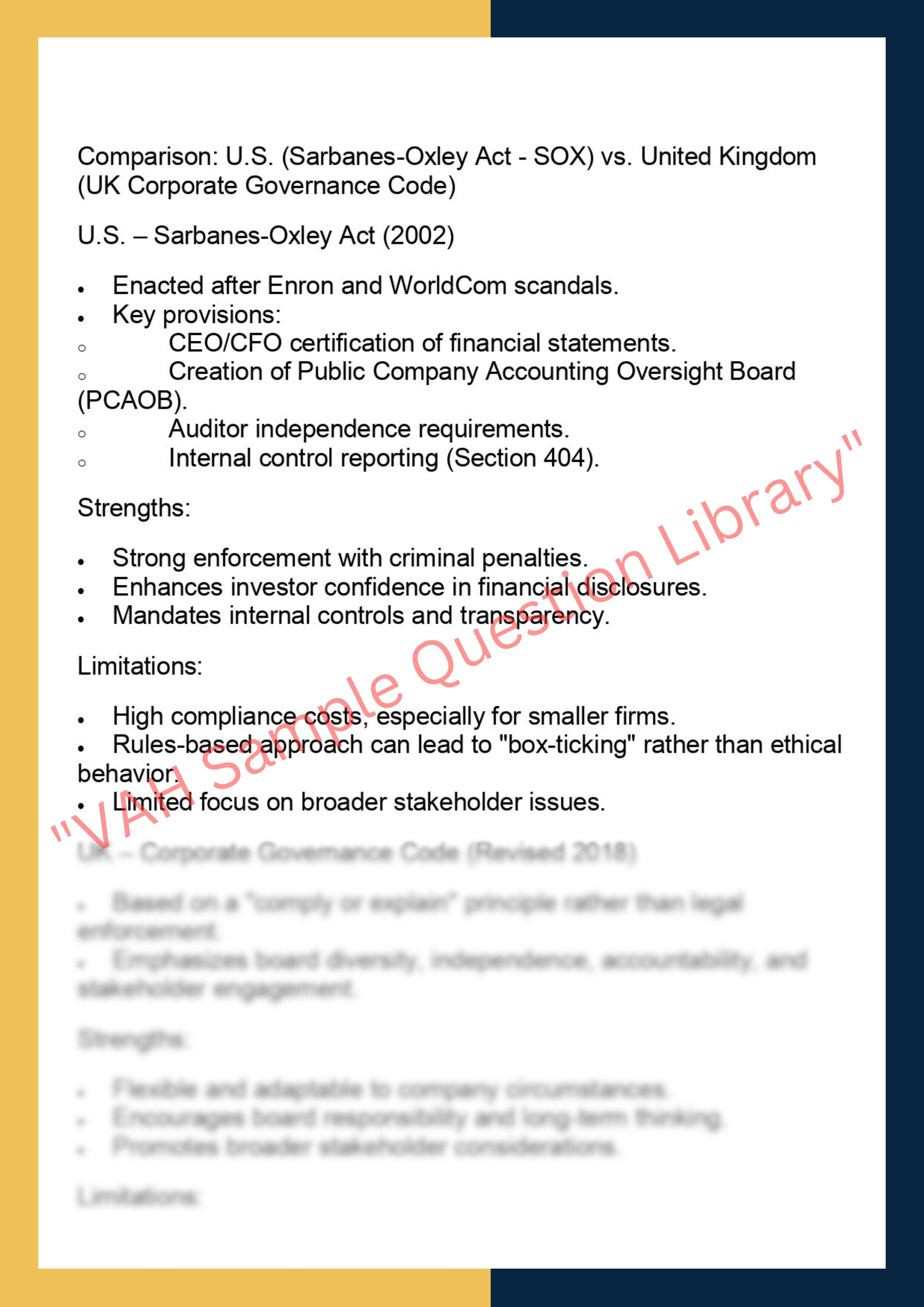 FINC6013 – Corporate Governance & Ethics in  Finance 4