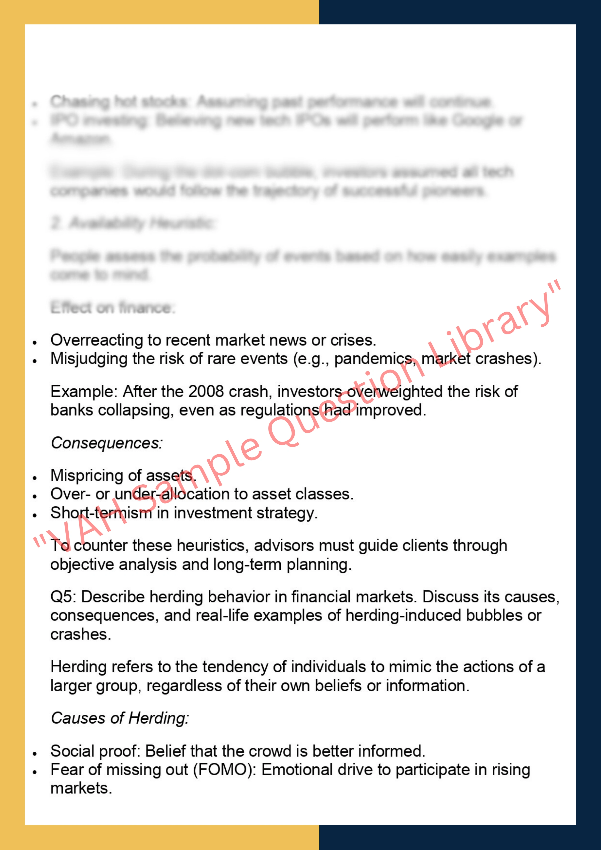 FINC6014 –  Behavioural Finance 4