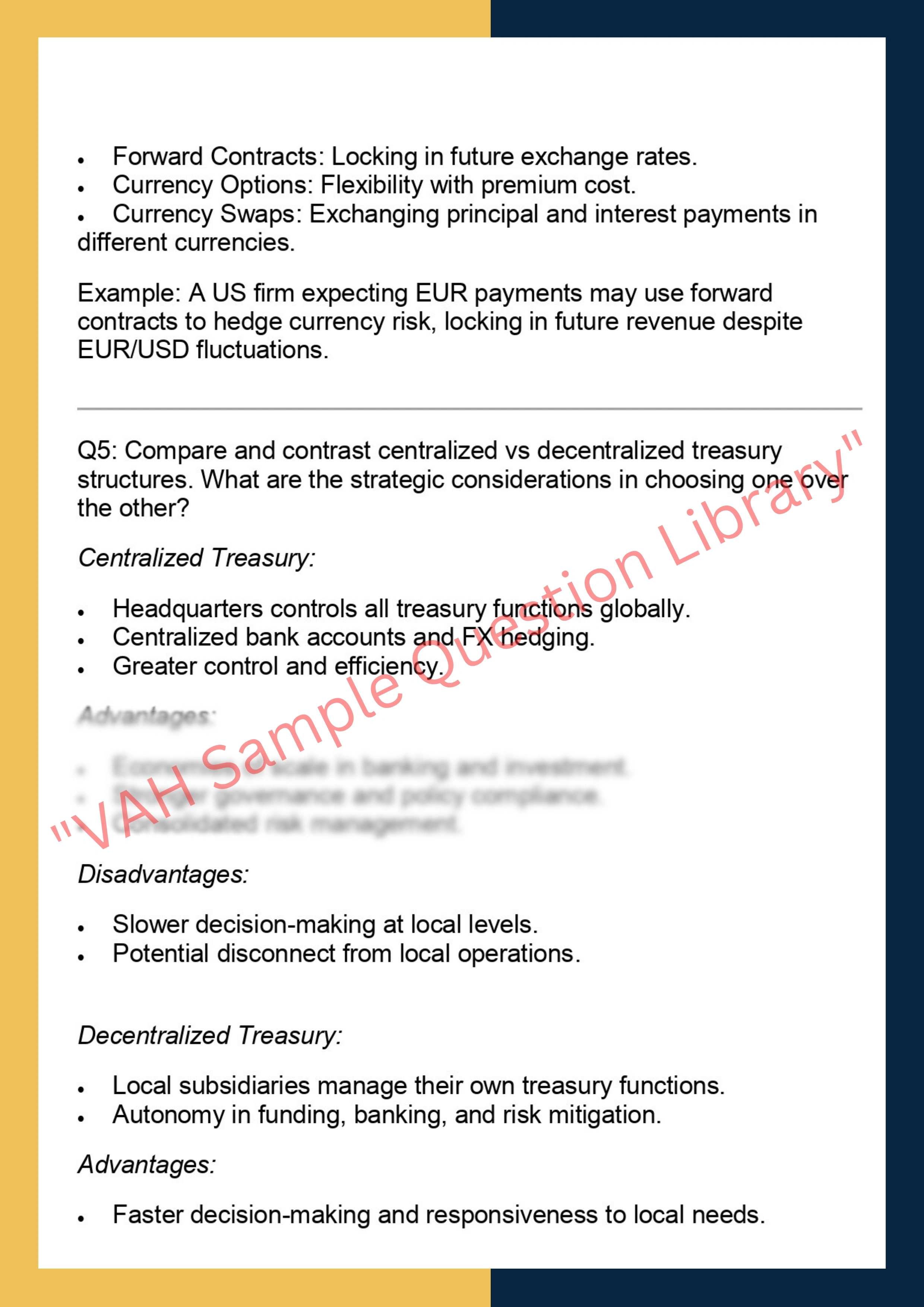 FINC6015 – Treasury & Cash Management 4