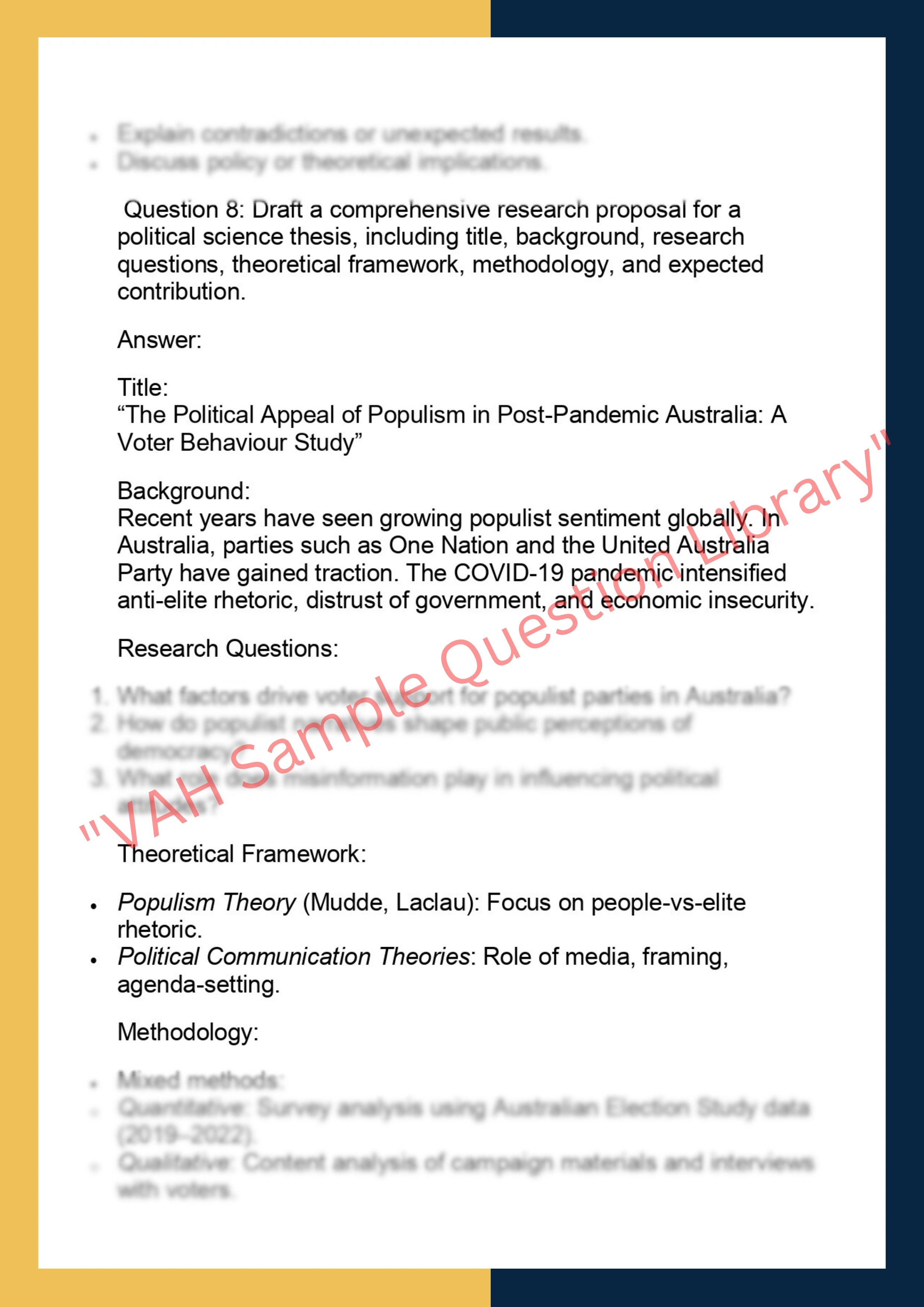 POLI7001 – Political Science Thesis 4