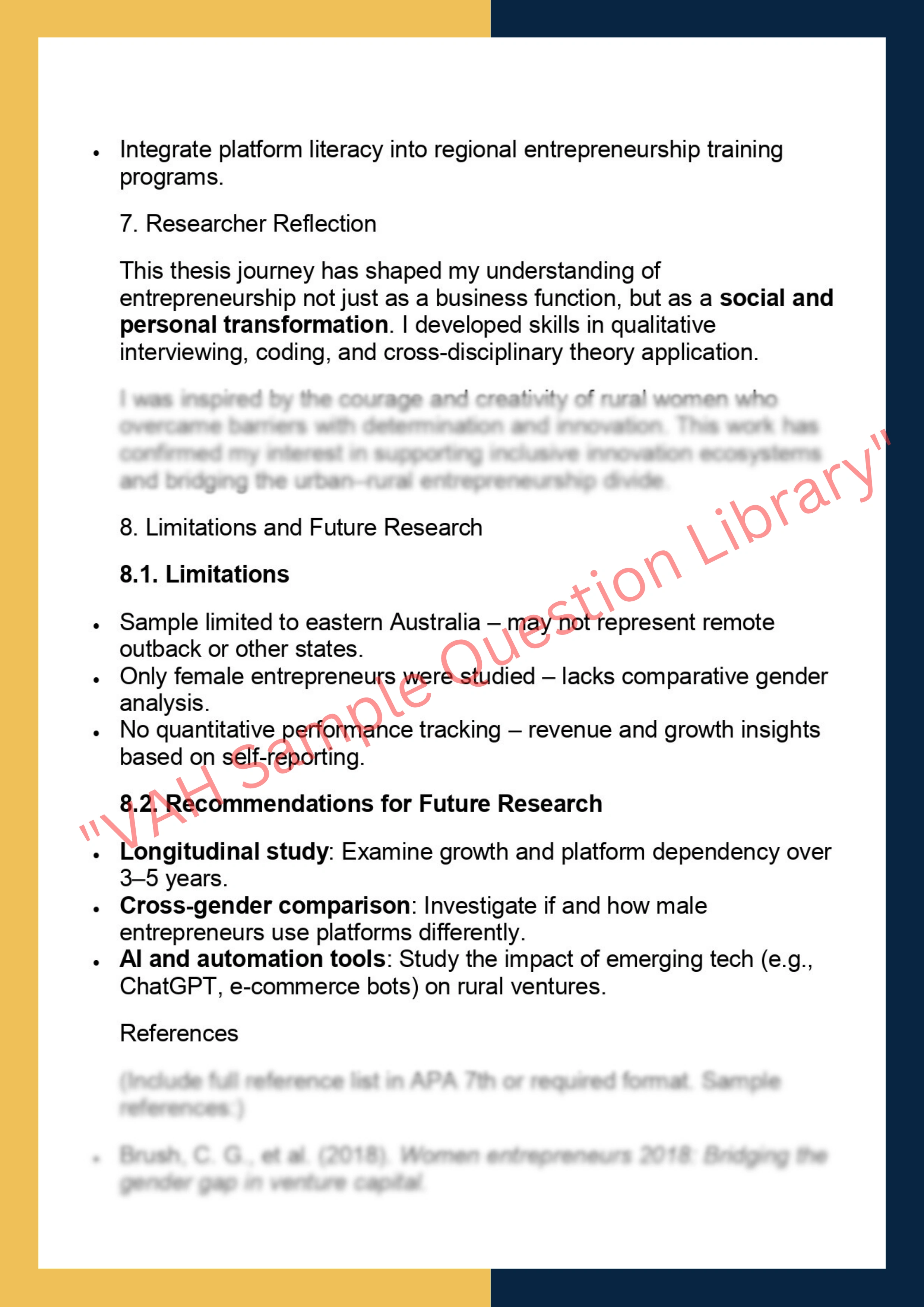 INNO7100 – Innovation and Entrepreneurship  Thesis 4