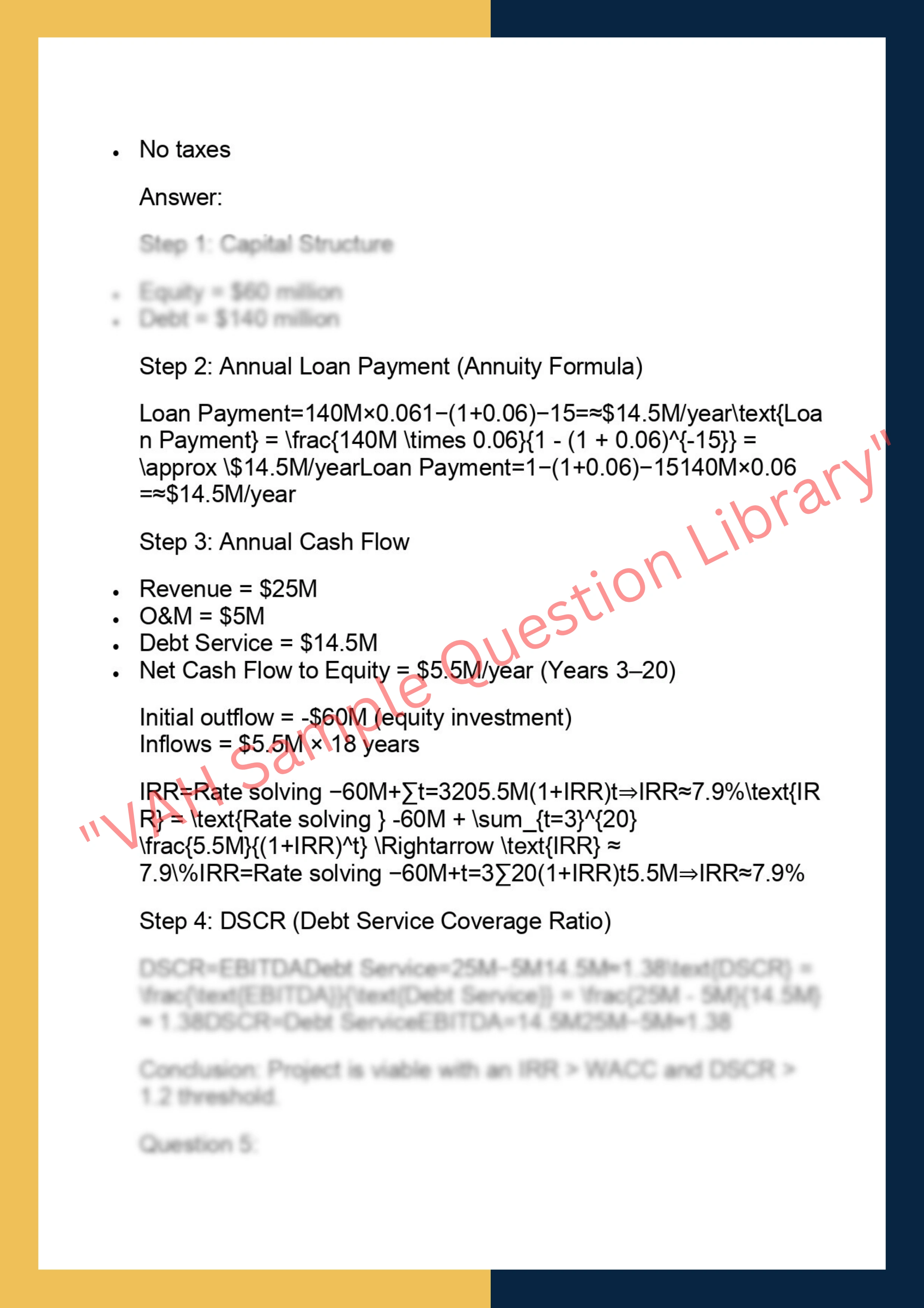 FINC6018 – Project Finance & Infrastructure  Investment 4