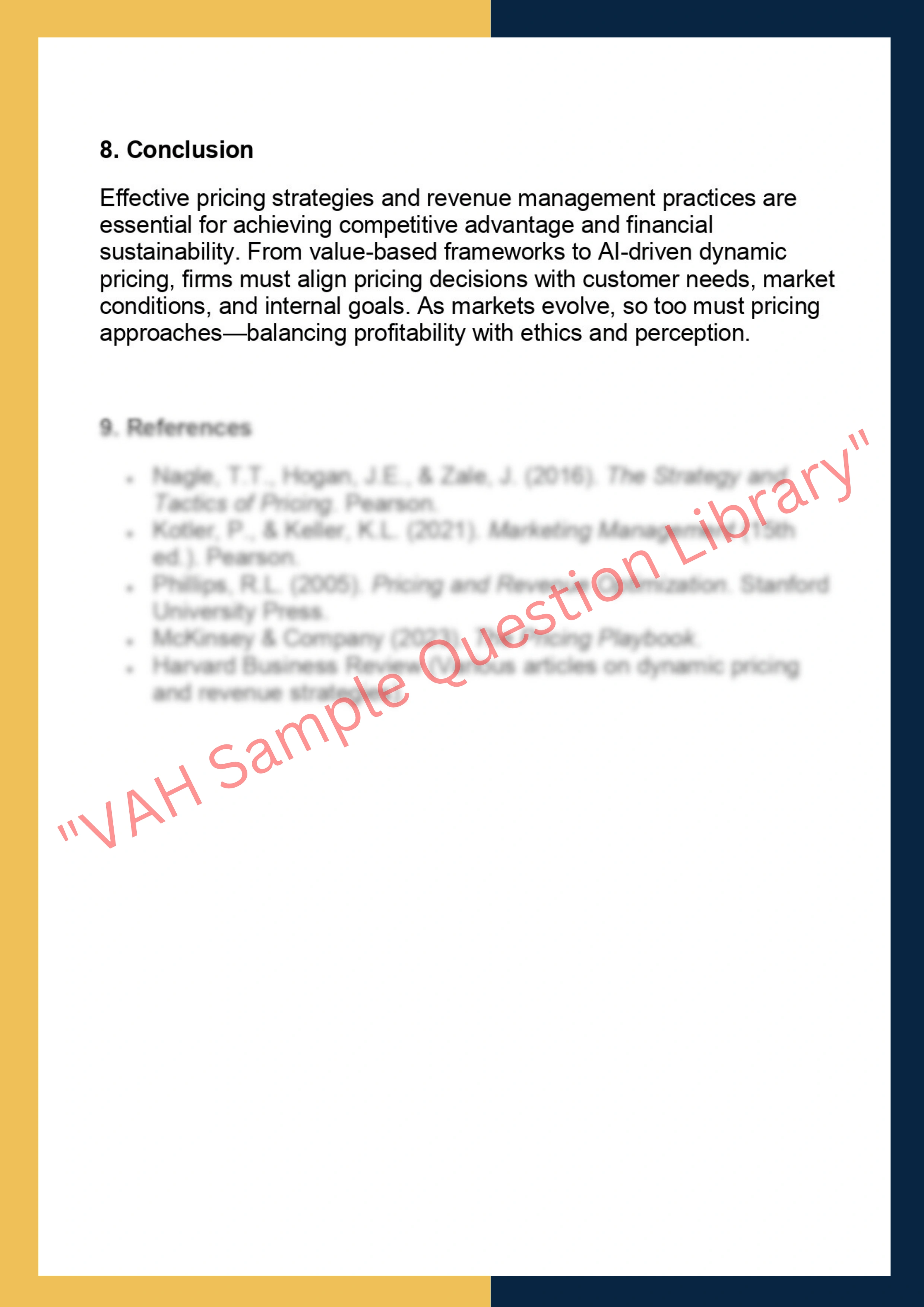 MKTG6012 - Pricing Strategy and Revenue  Management 4