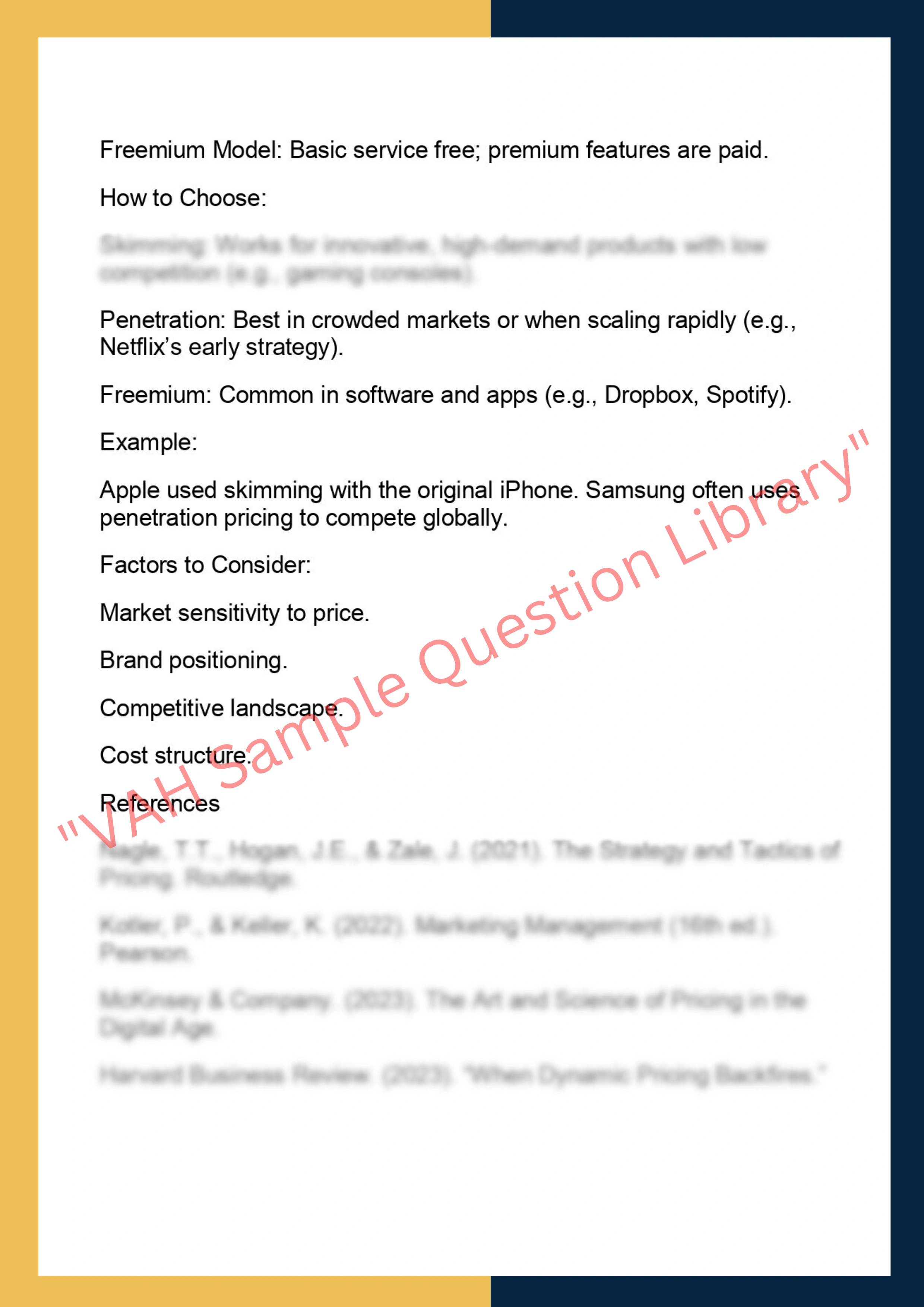 MK535 – Pricing Strategies and Revenue  Management 4