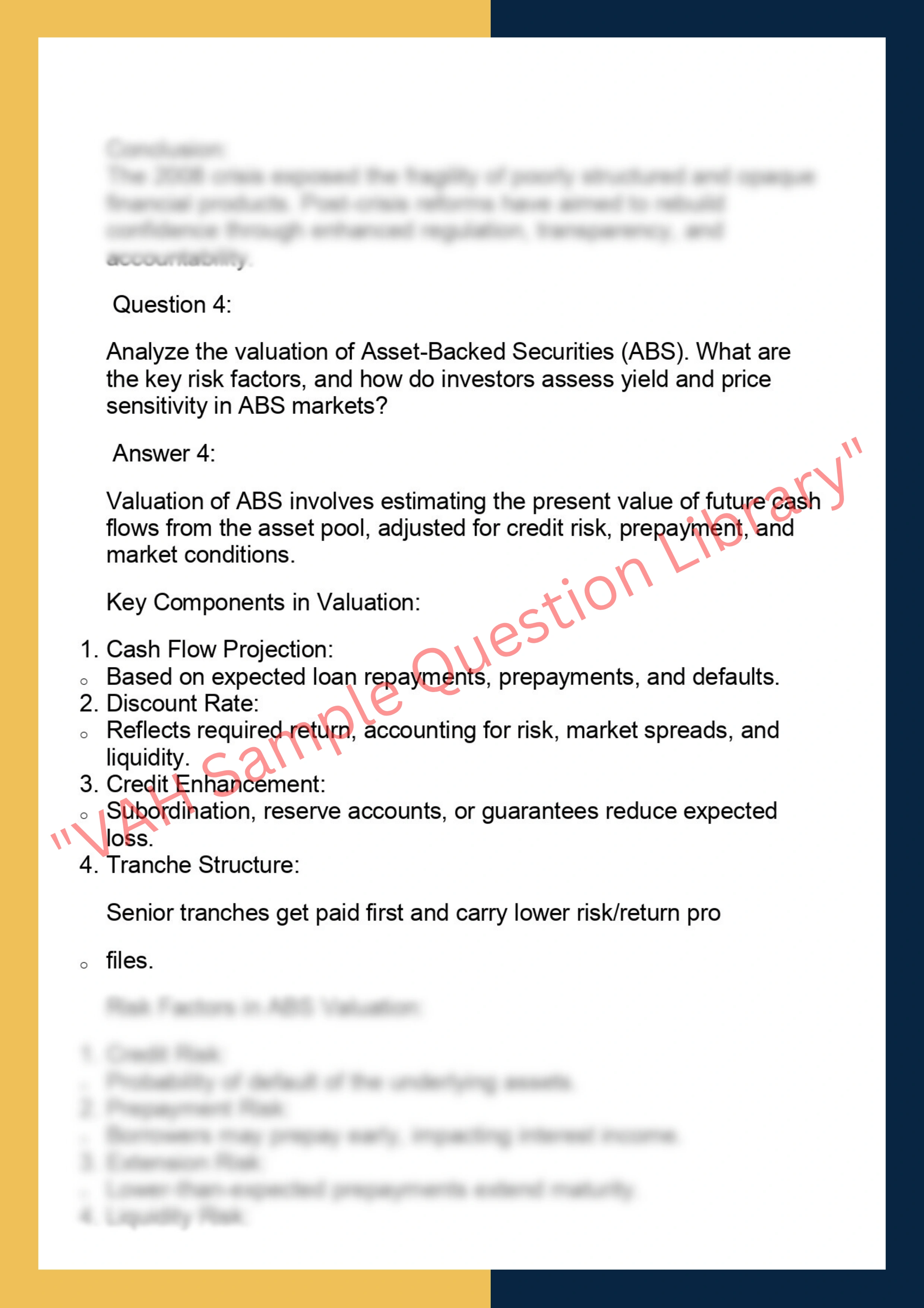 FINC6030 –  Structured Finance and  Securitization 4