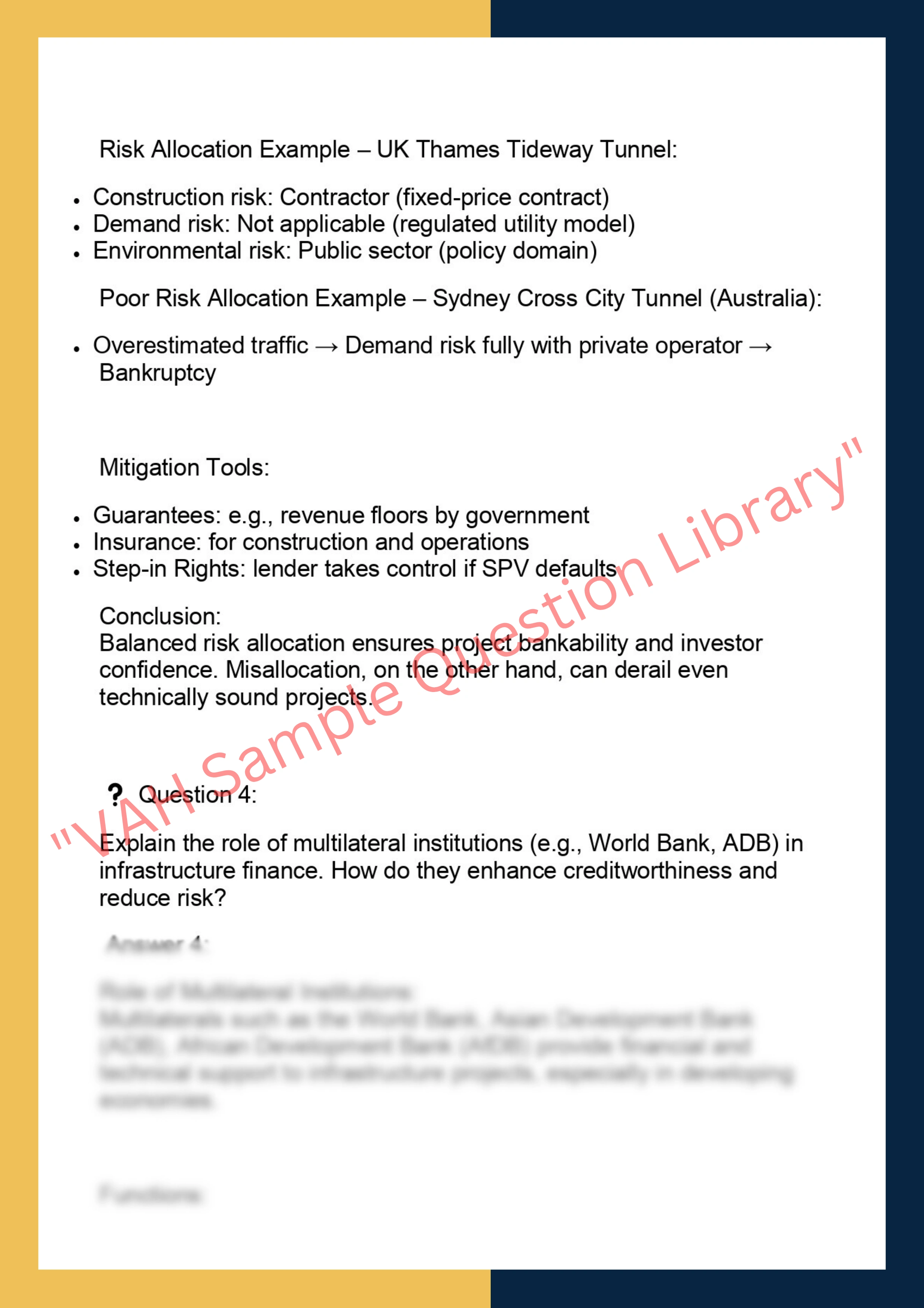 FINC6032 –  Infrastructure Finance and Public- Private Partnerships (PPP) 4