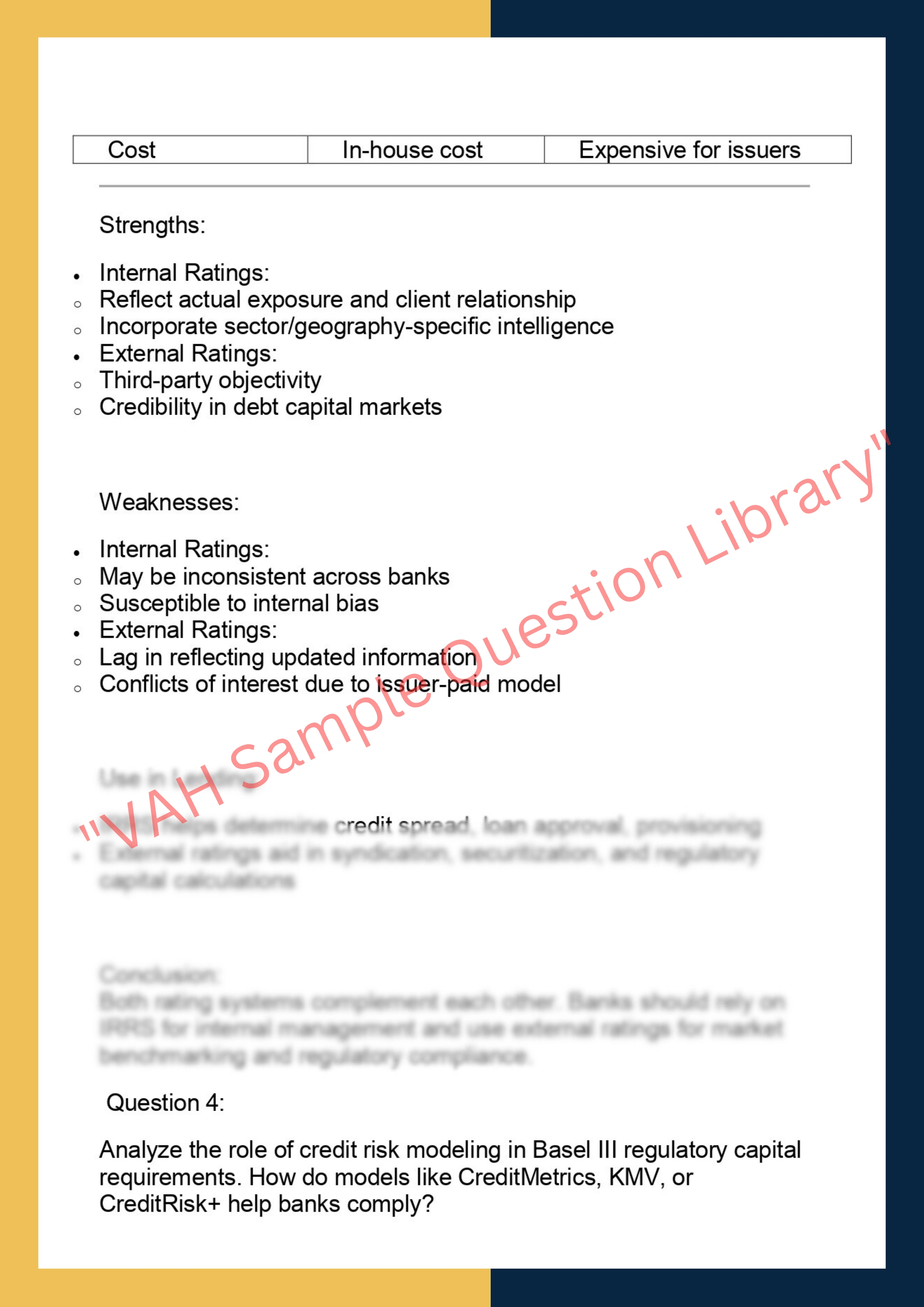 FINC6034 – Credit Risk Analysis and Lending  Decisions 4