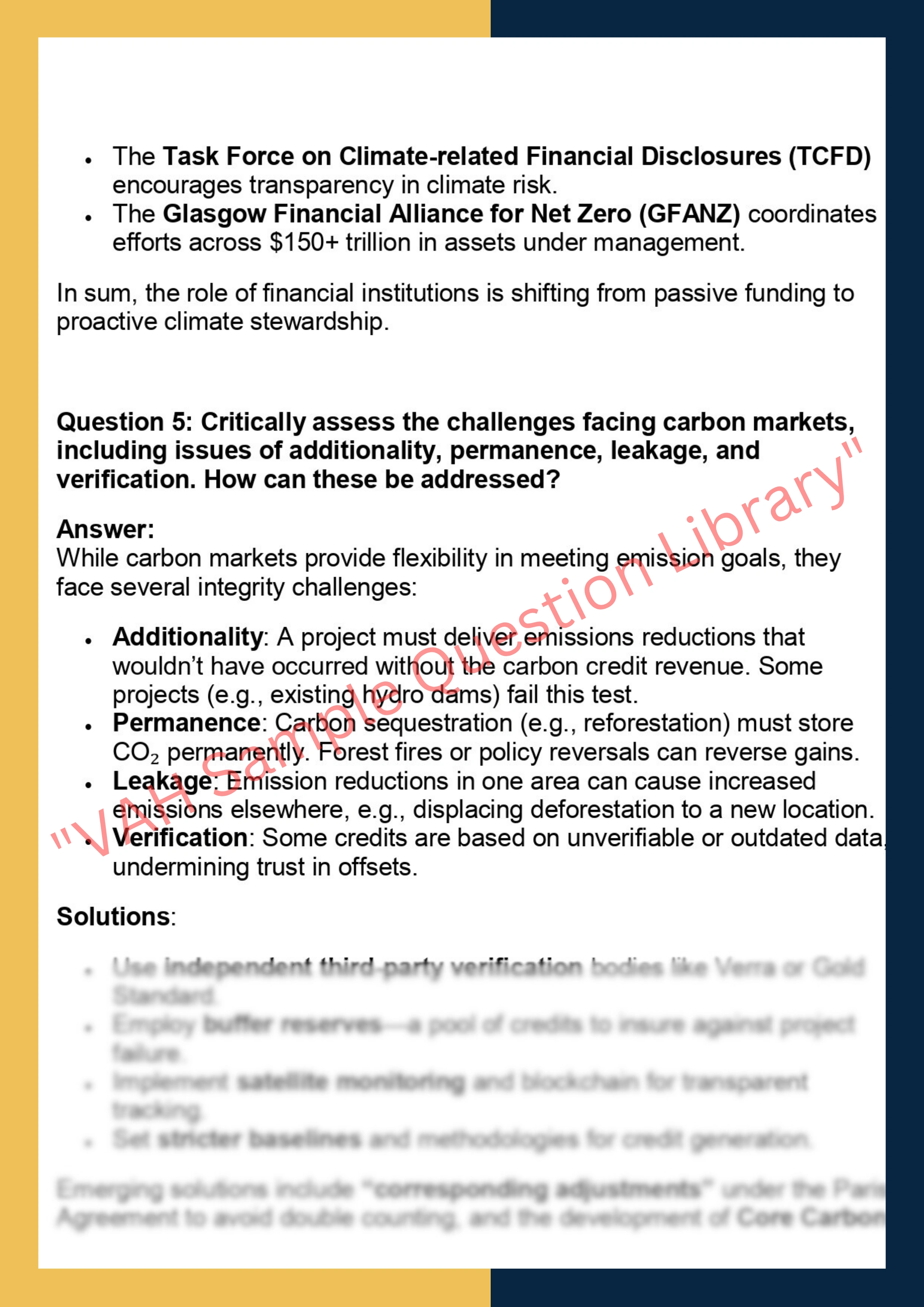 FINC6036 – Climate Finance and Carbon Markets 4
